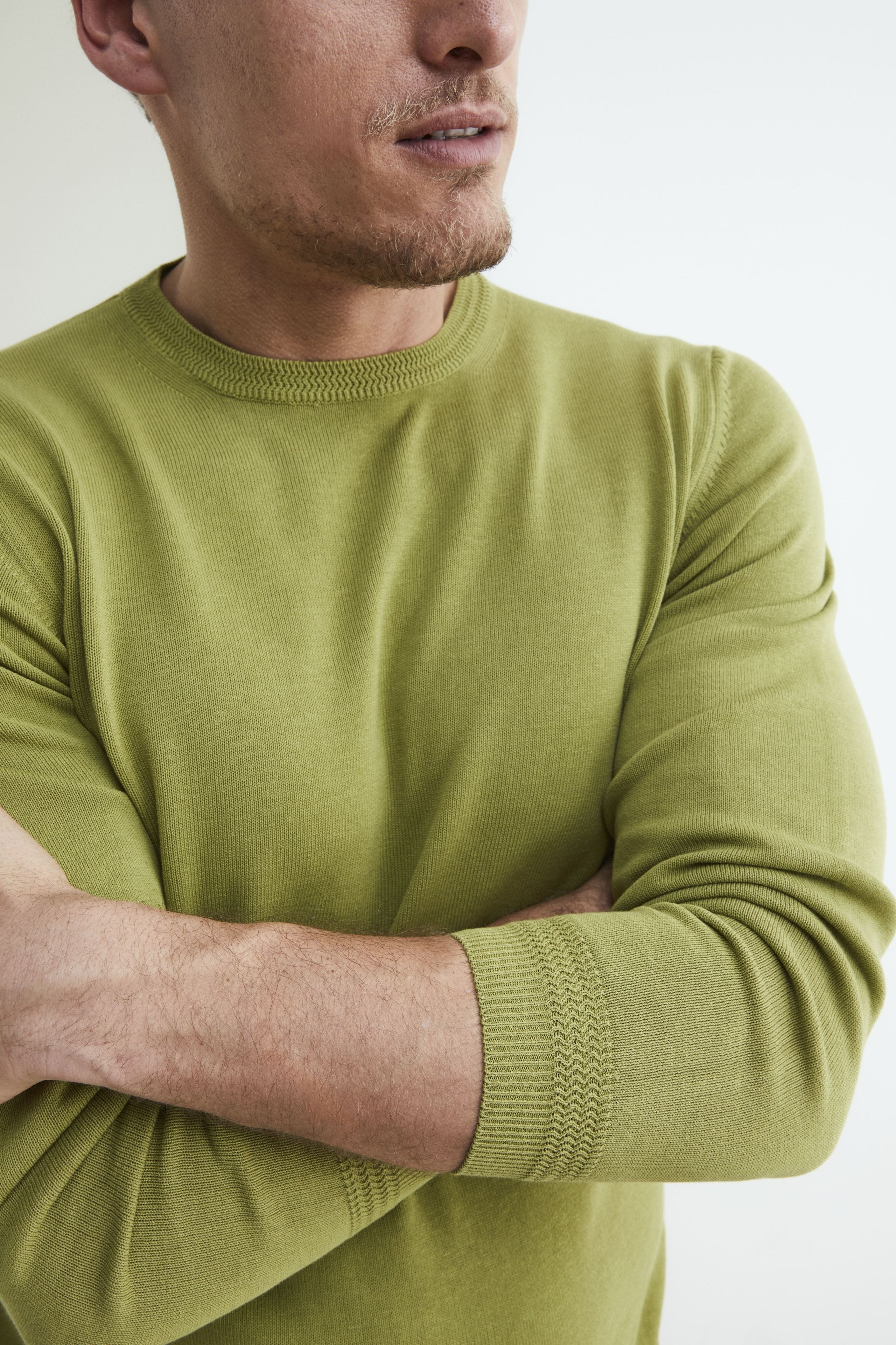 Slim crew neck sweater - LICHEN