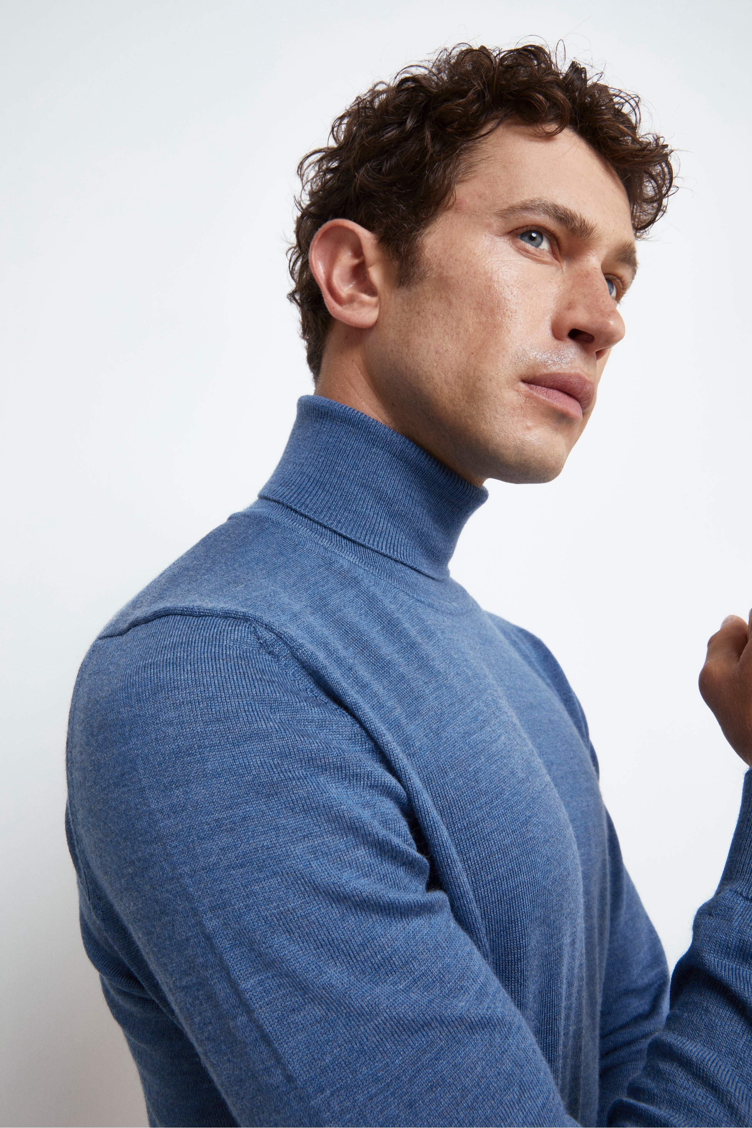 Merino Wool Turtleneck - DENIM