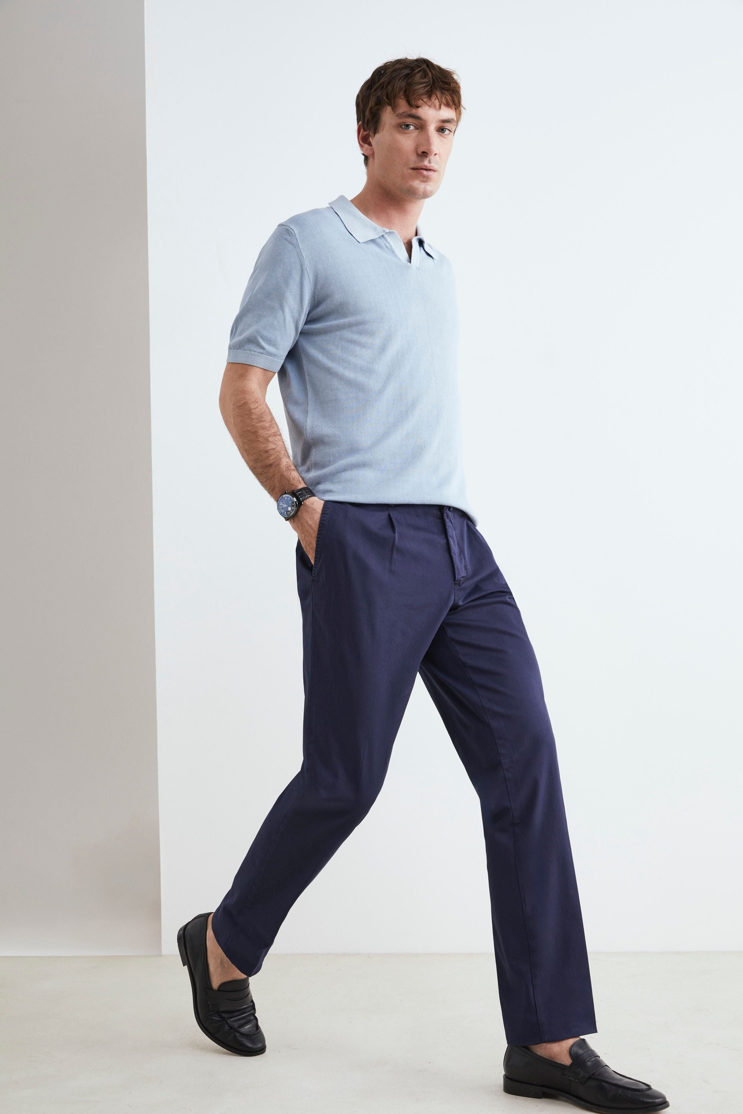 Pantalons classiques pour hommes - Bleu moyen