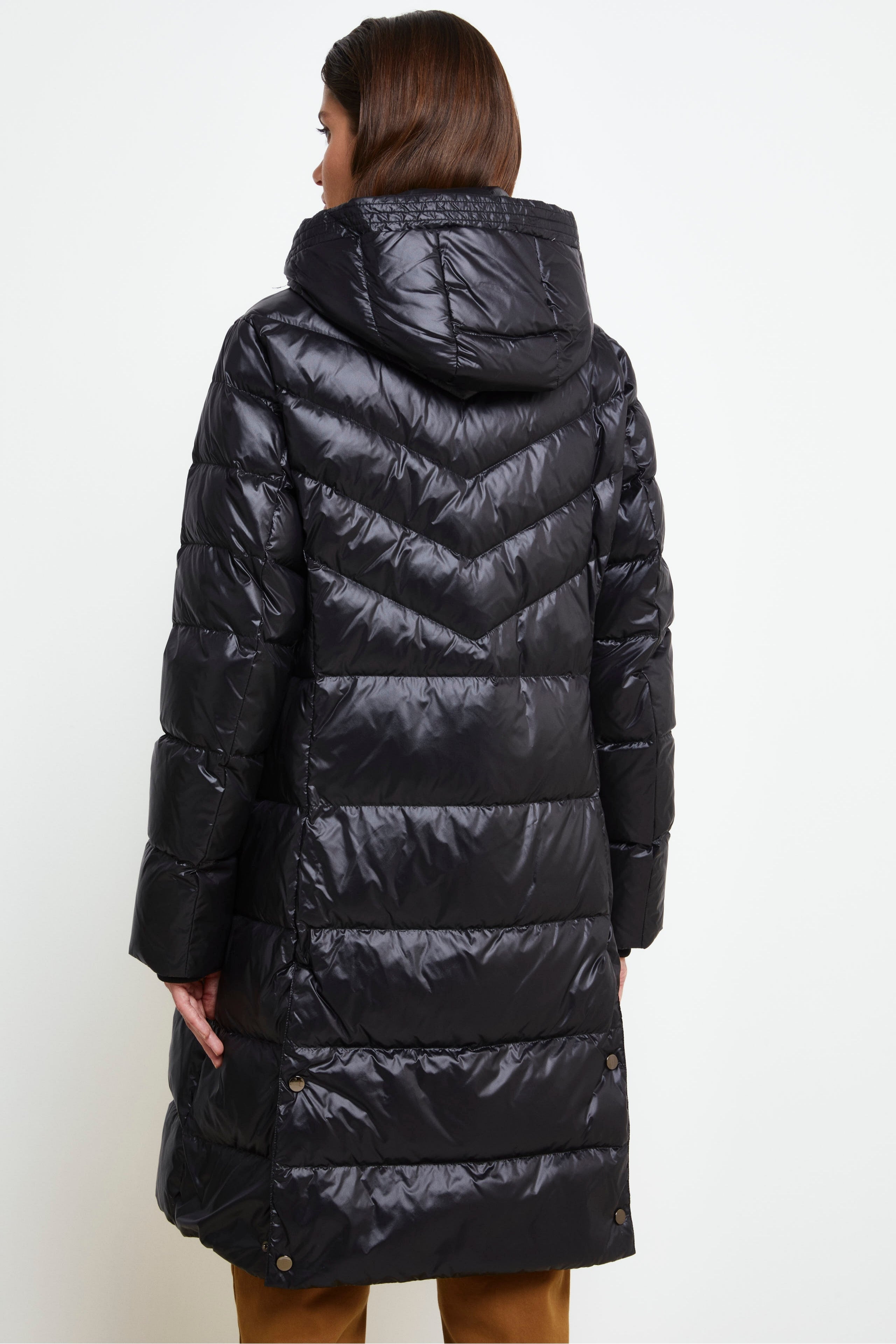 Hooded Down Jacket - BLACK