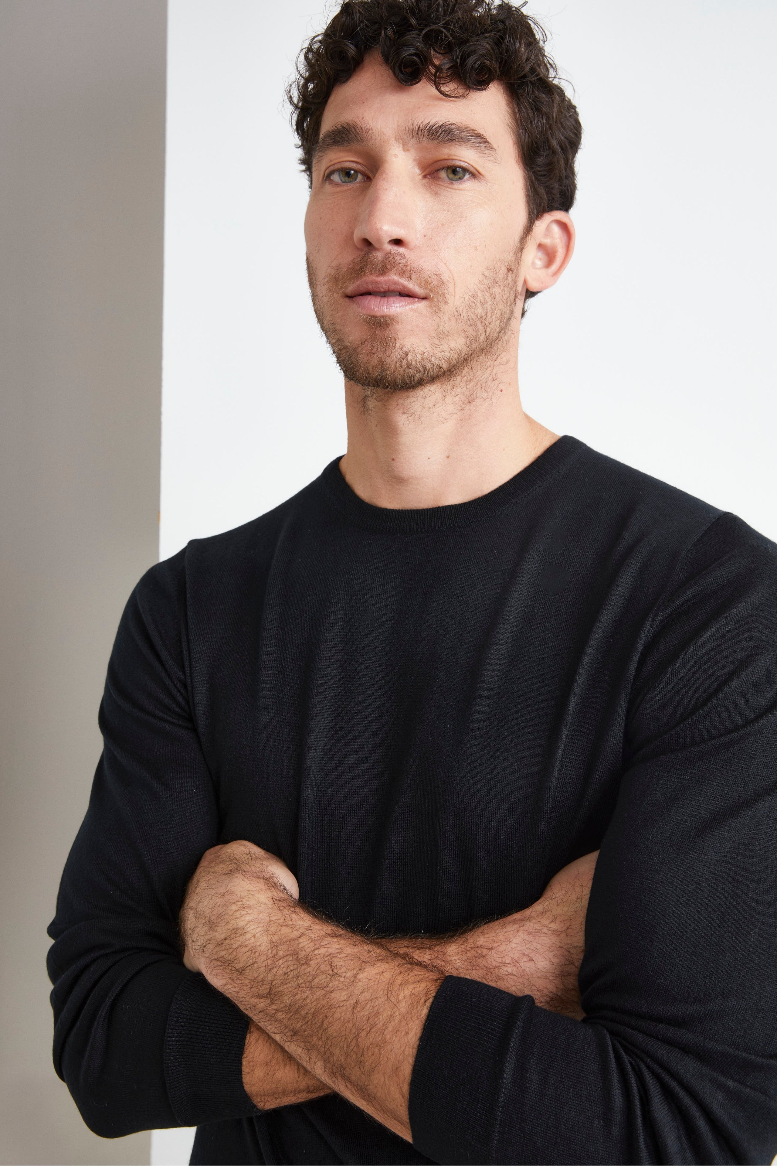 Maglia extrafine in seta e cashmere - NERO