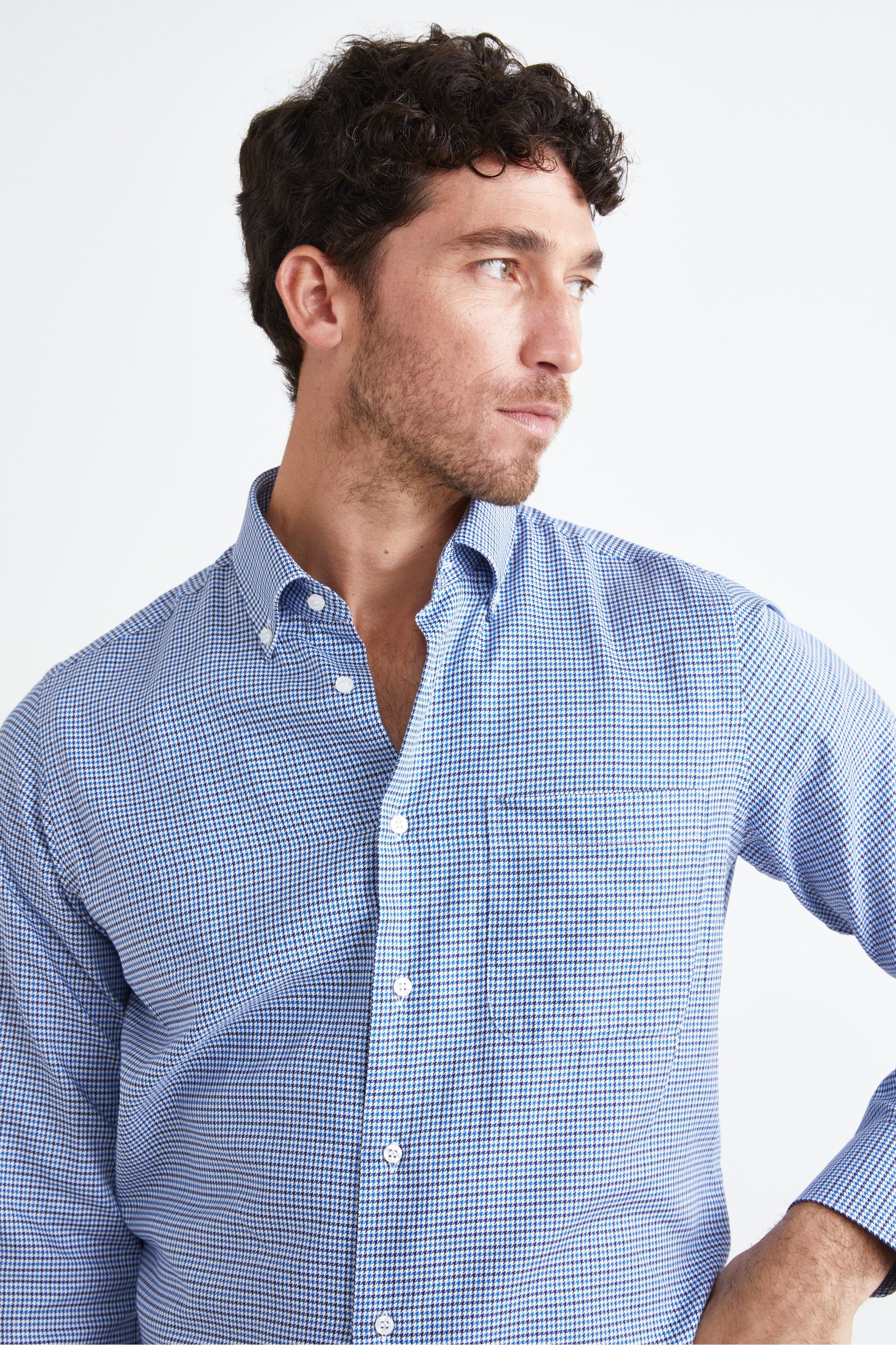 Regular Fit Patterned Shirt with Pocket - P-Poule Blue