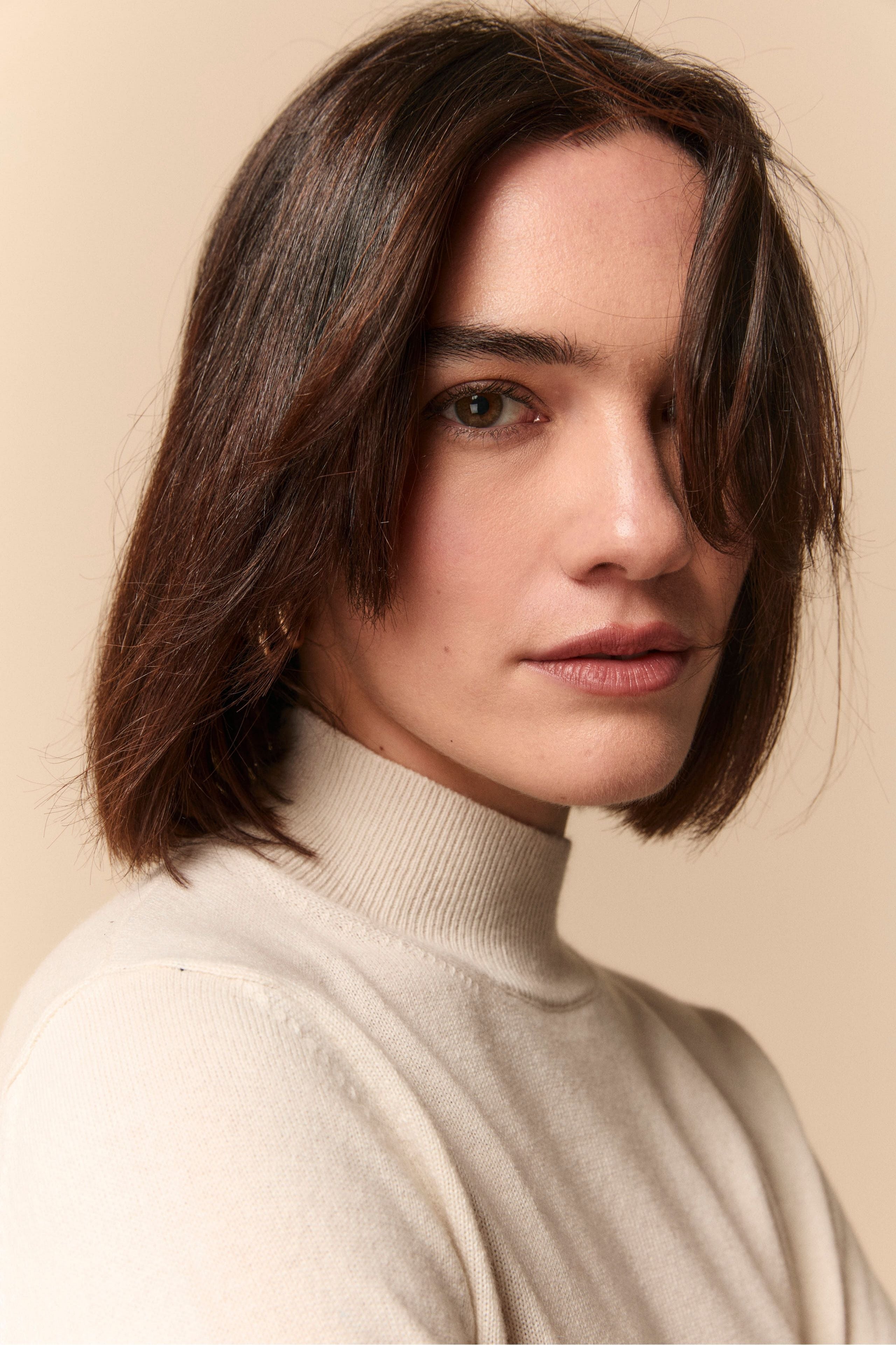 Turtleneck in Silk and Cashmere - Cream white