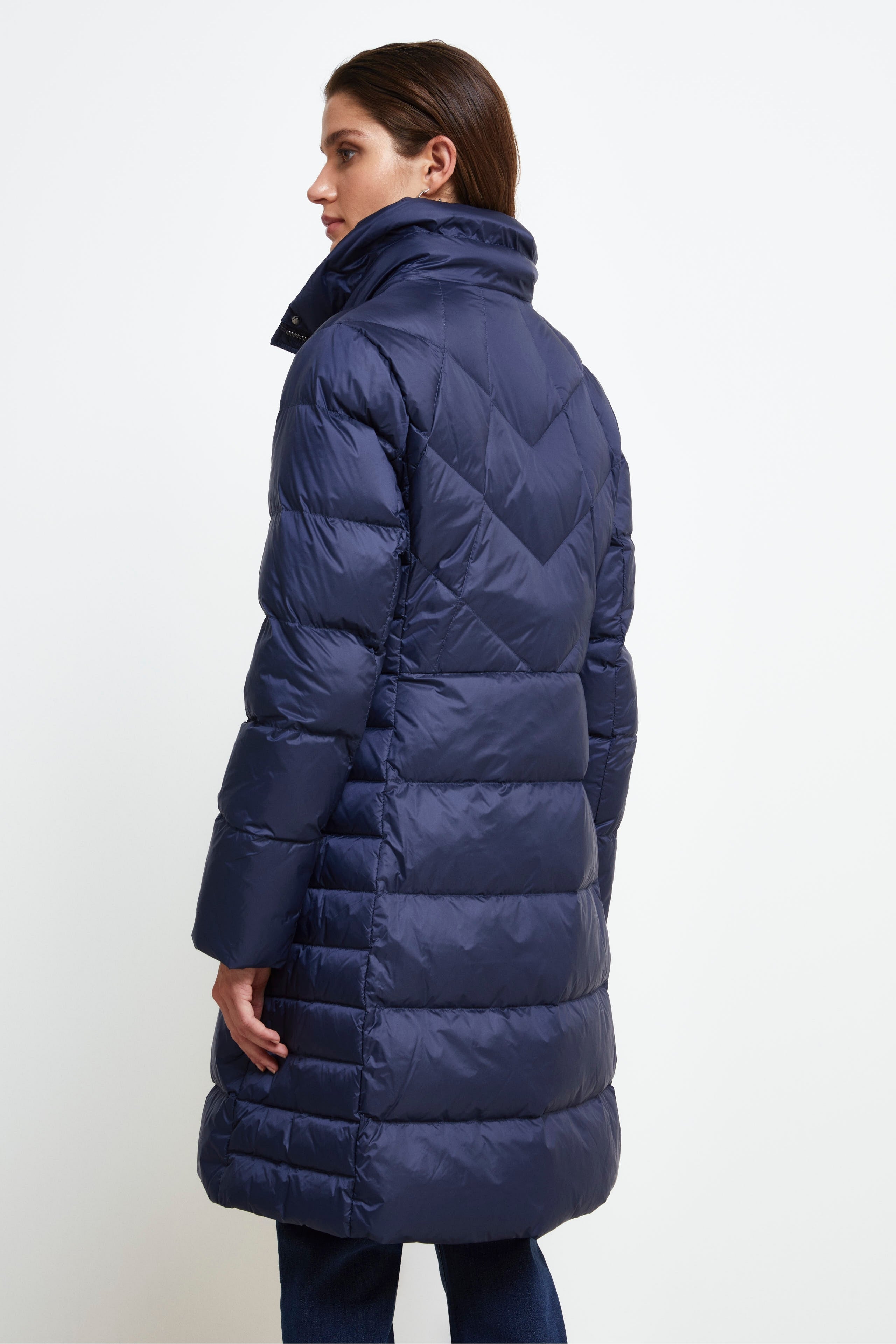 Midi-Jacke mit Gürtel - BLAU