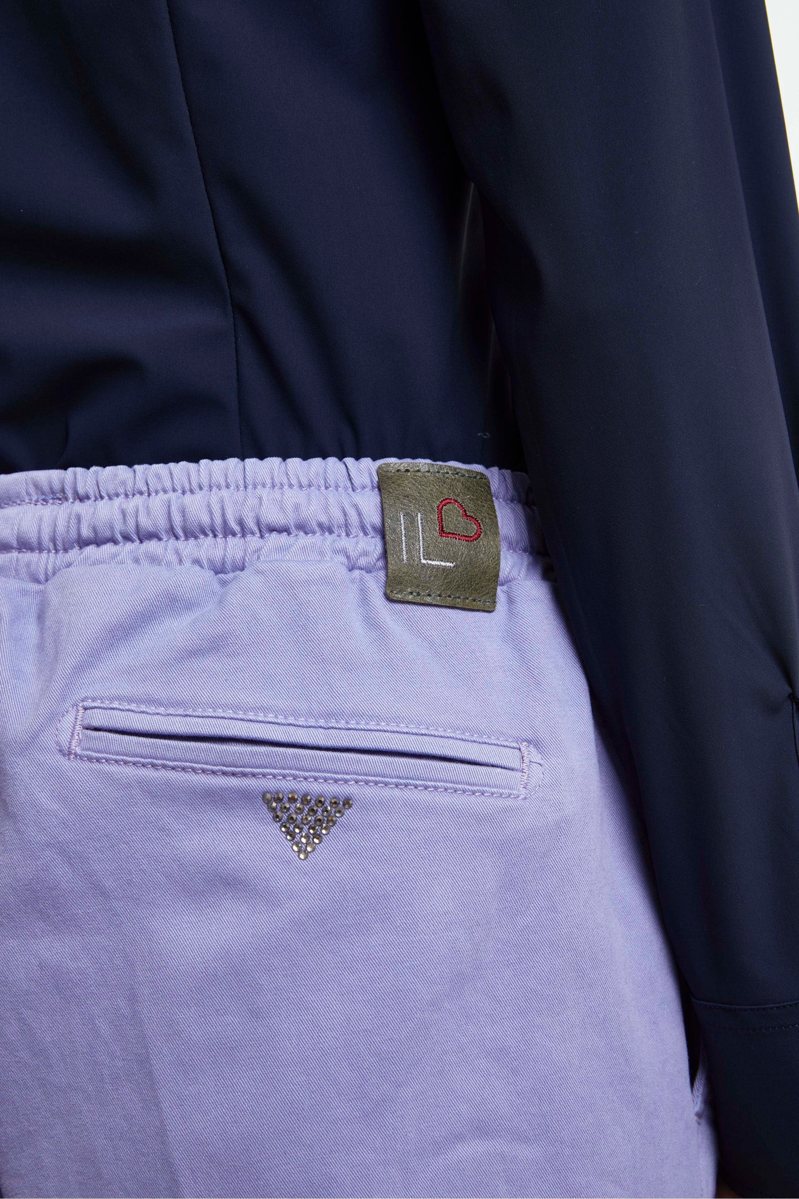 Pantalon à Cordon en Gabardine - Lilas