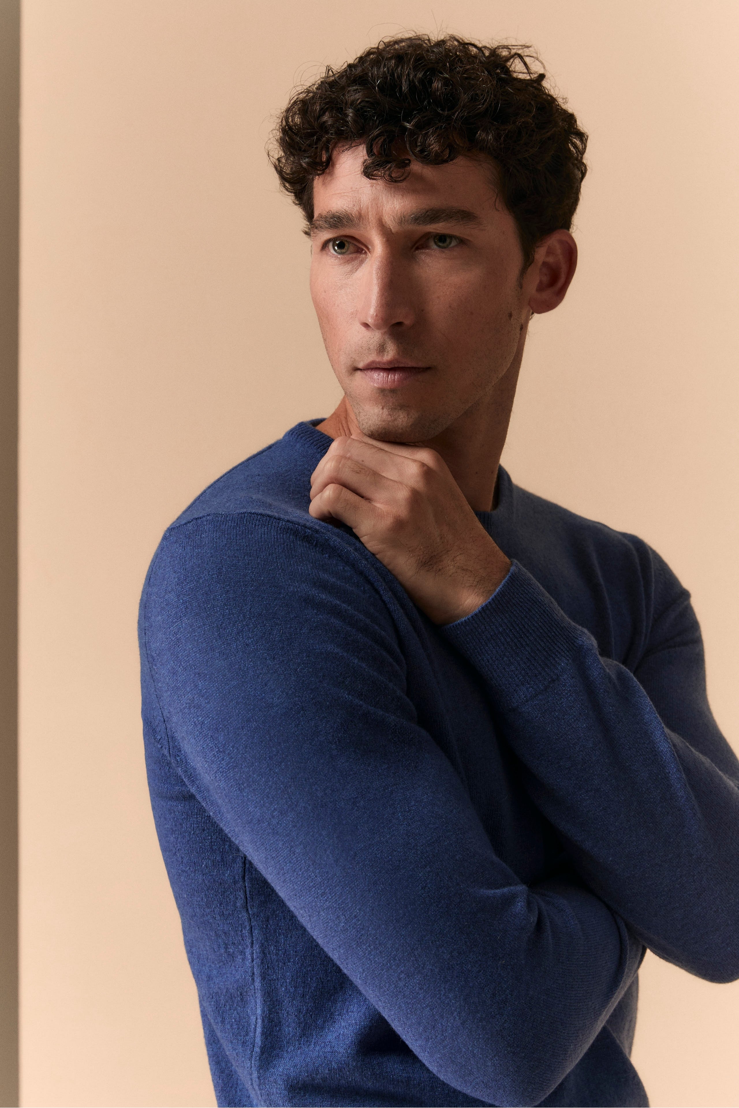 Sweater in Extrafine Merino Wool - DENIM