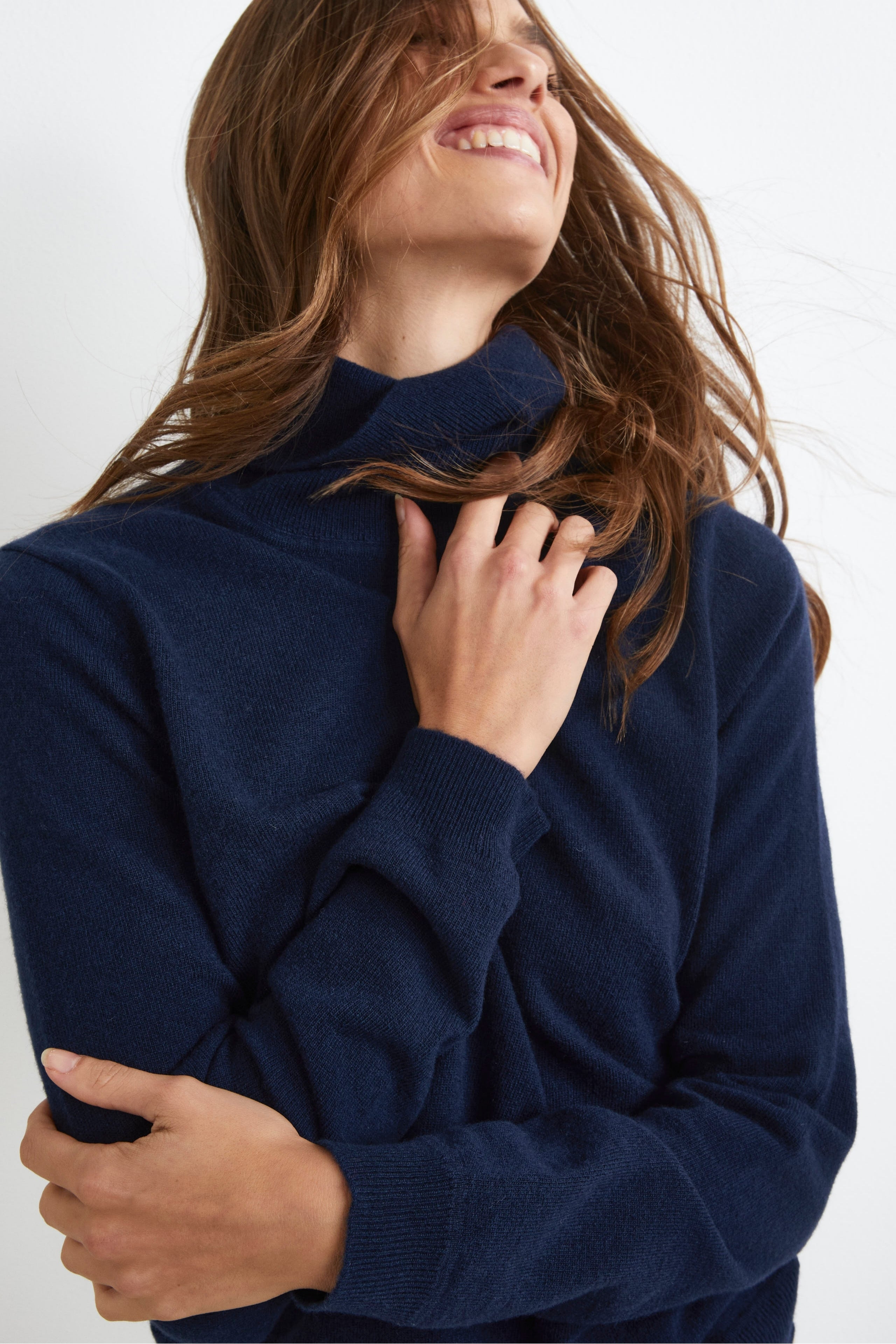 Wool and cashmere turtleneck - BLUE