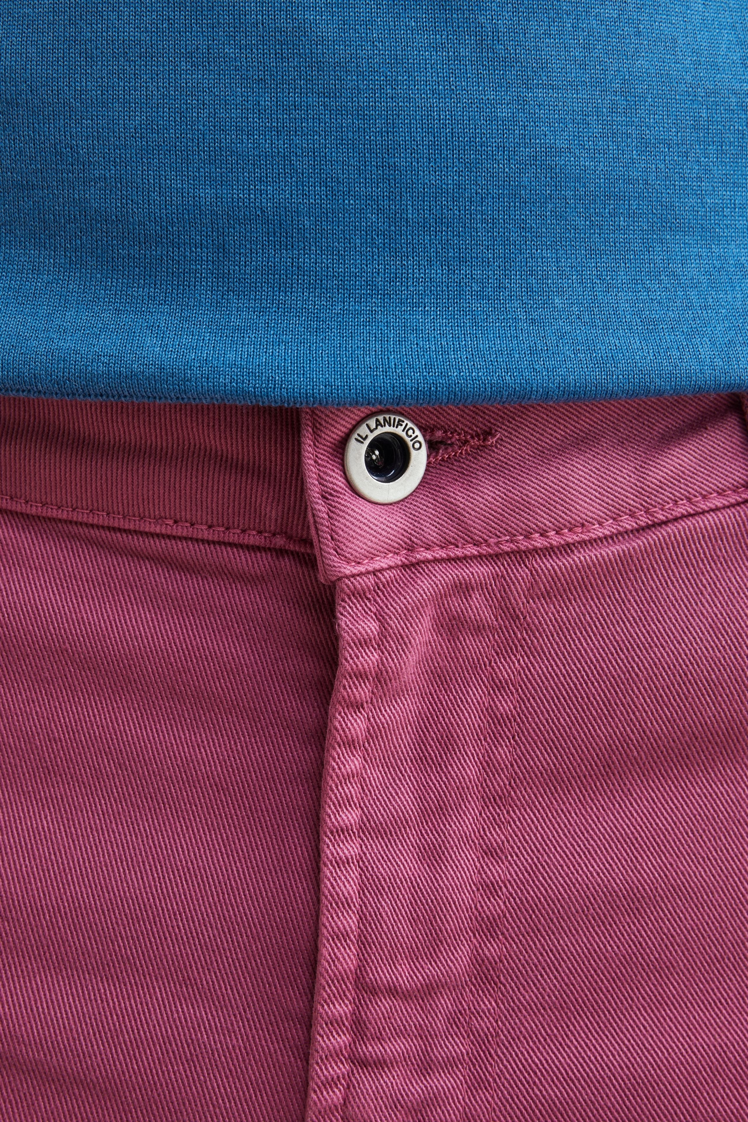 5-pocket cotton pants - Dark pink