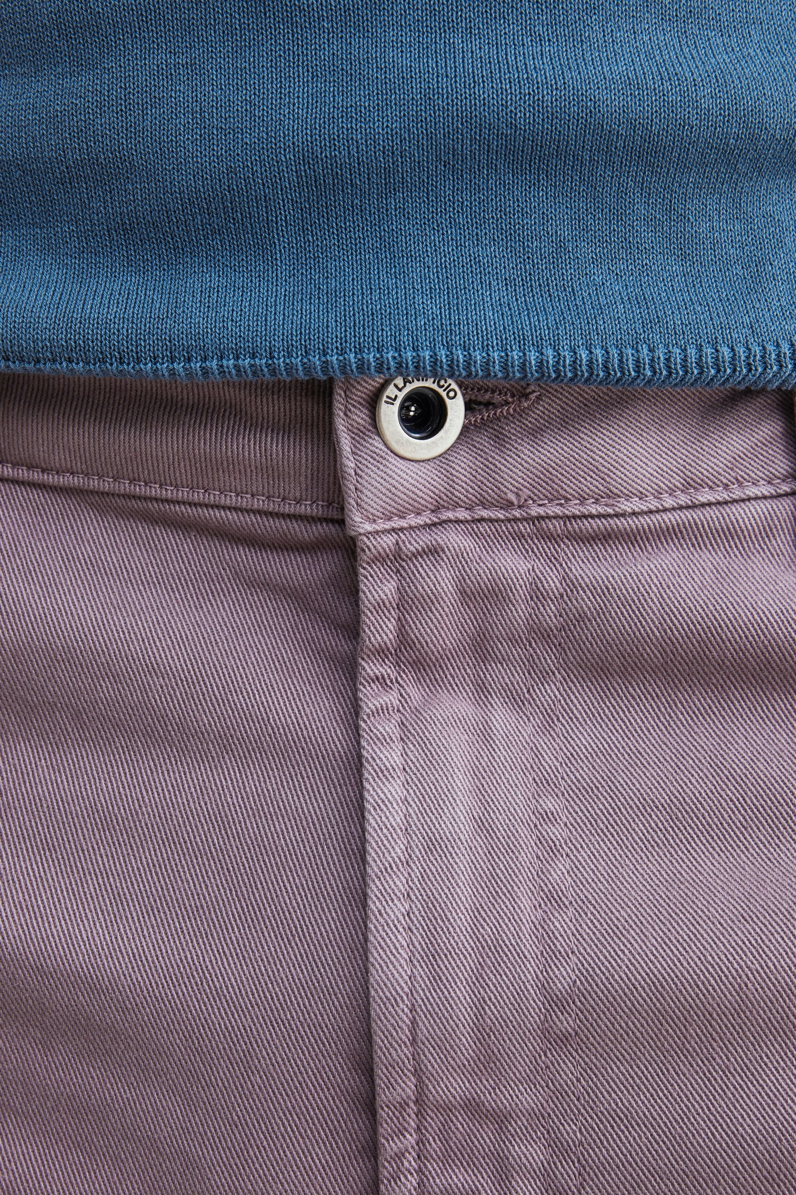 Pantalon 5 poches en coton - Mauve