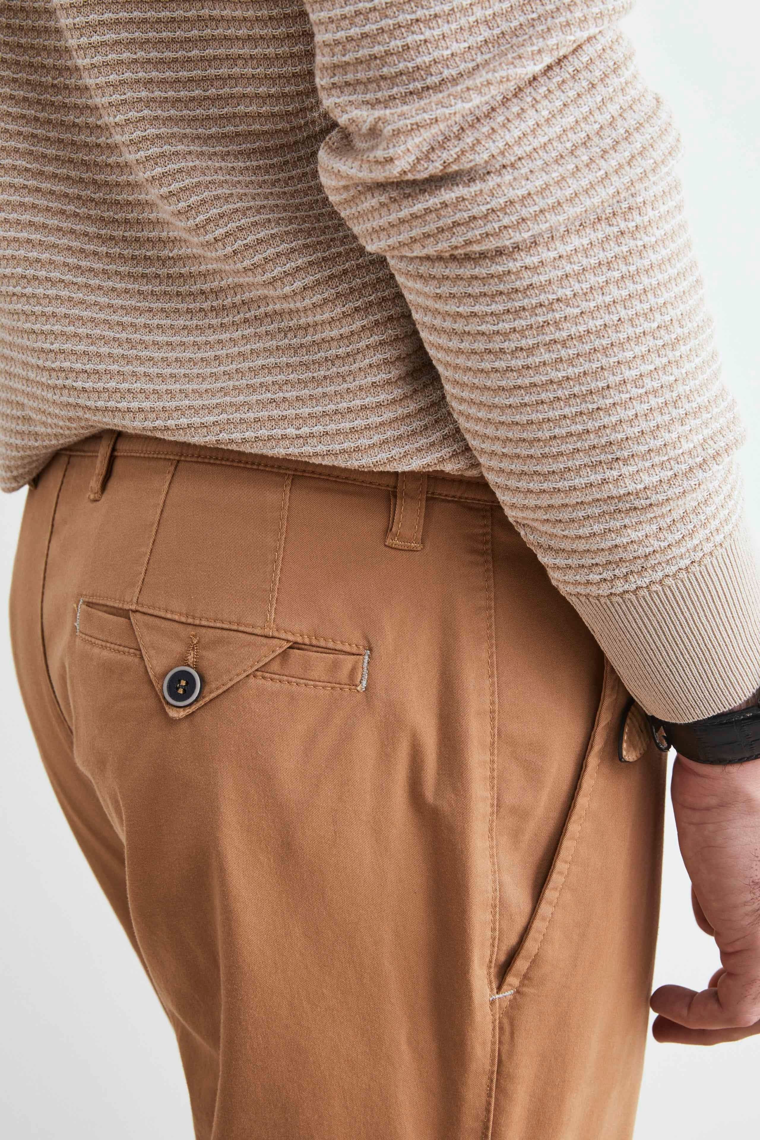 Pantalon chino en coton - Marron brûlé