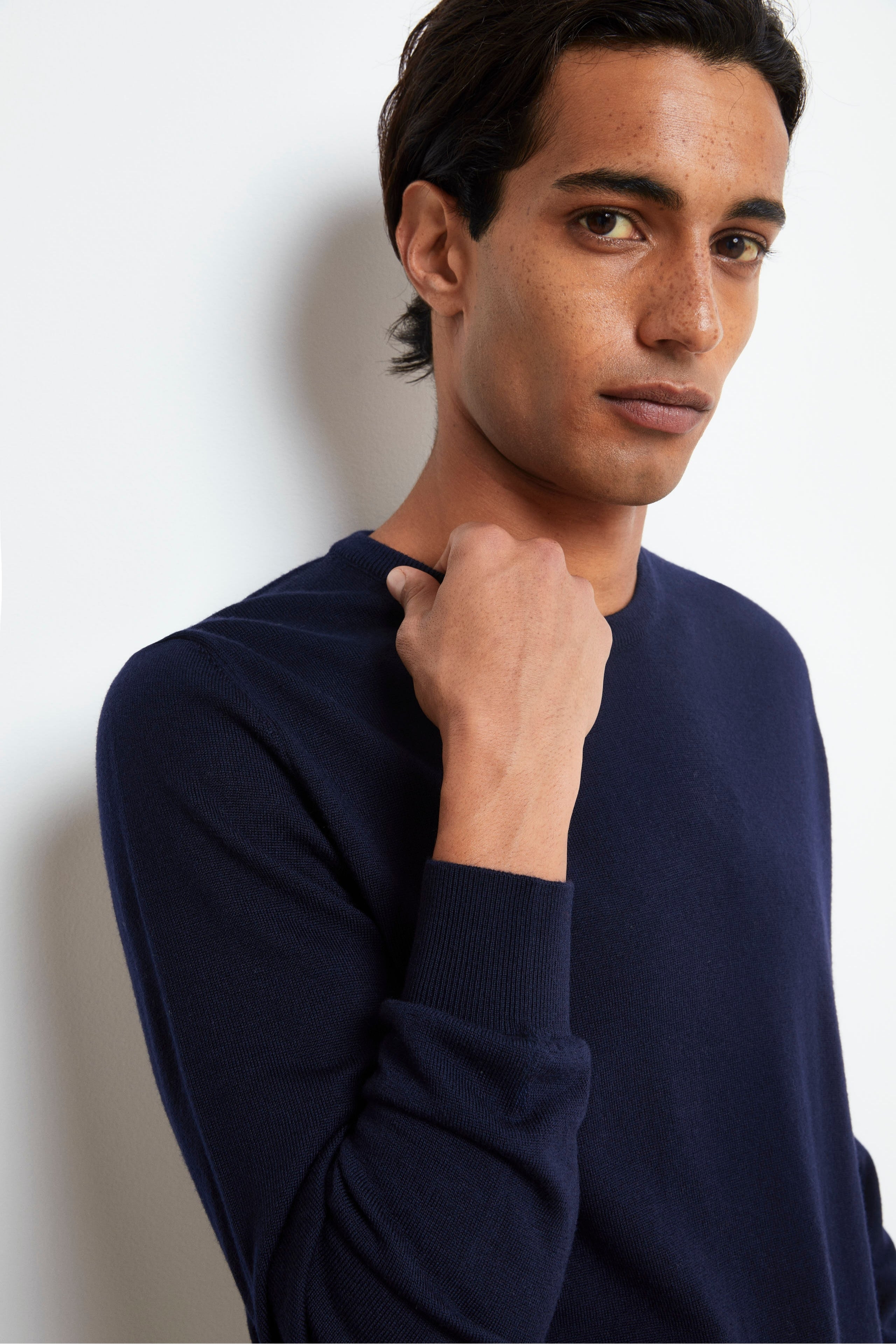 Merino Wool Crewneck Sweater - BLUE