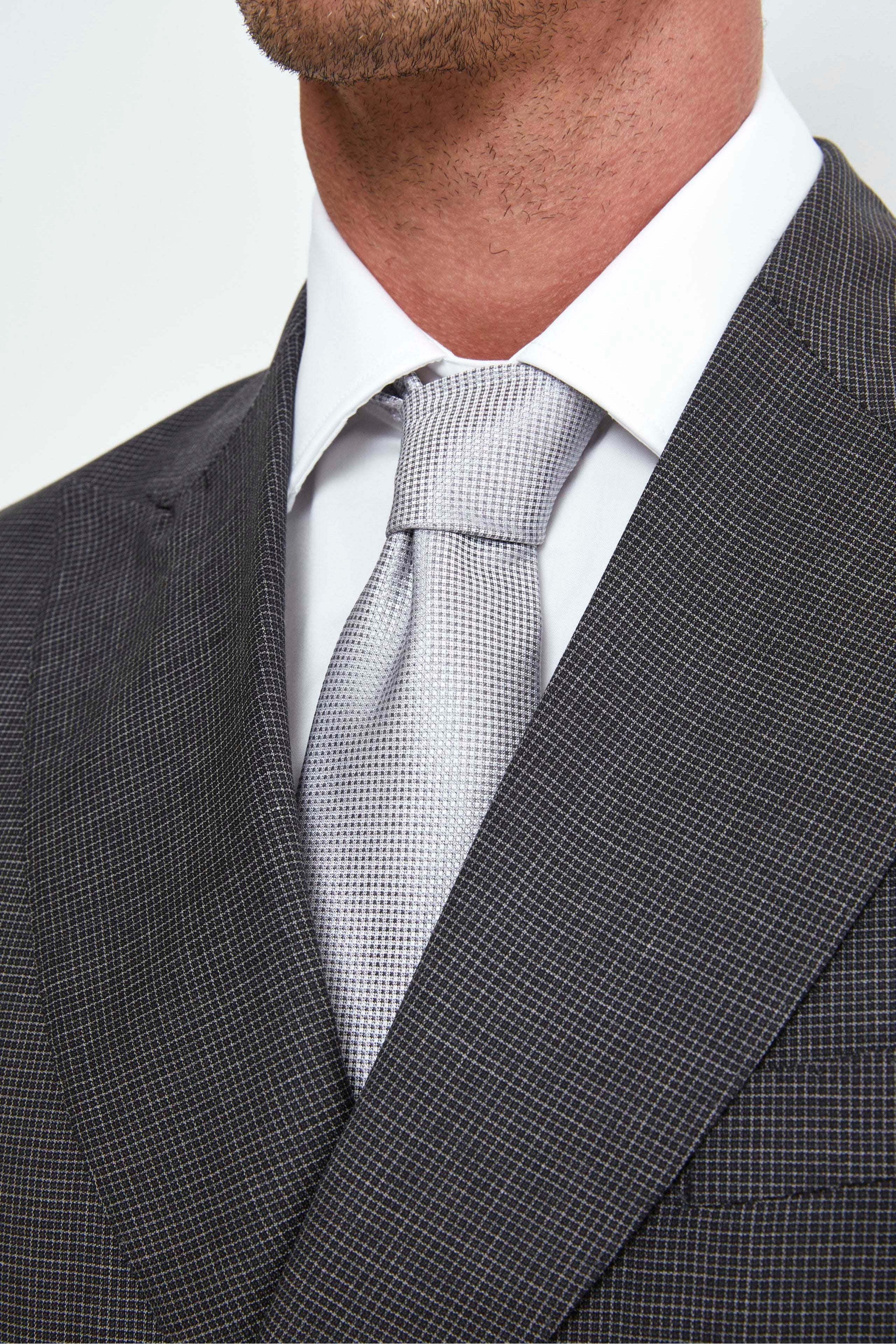 Patterned Silk Tie - Grey pattern