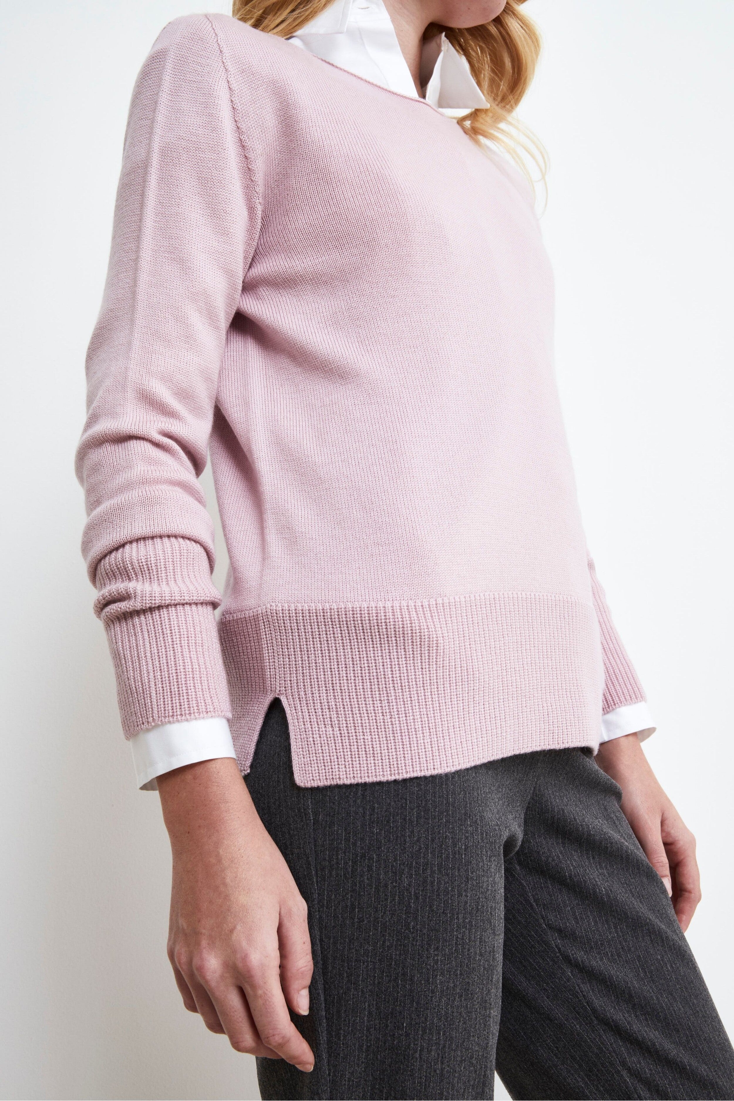 Pull Classique en Laine Mérinos - rose