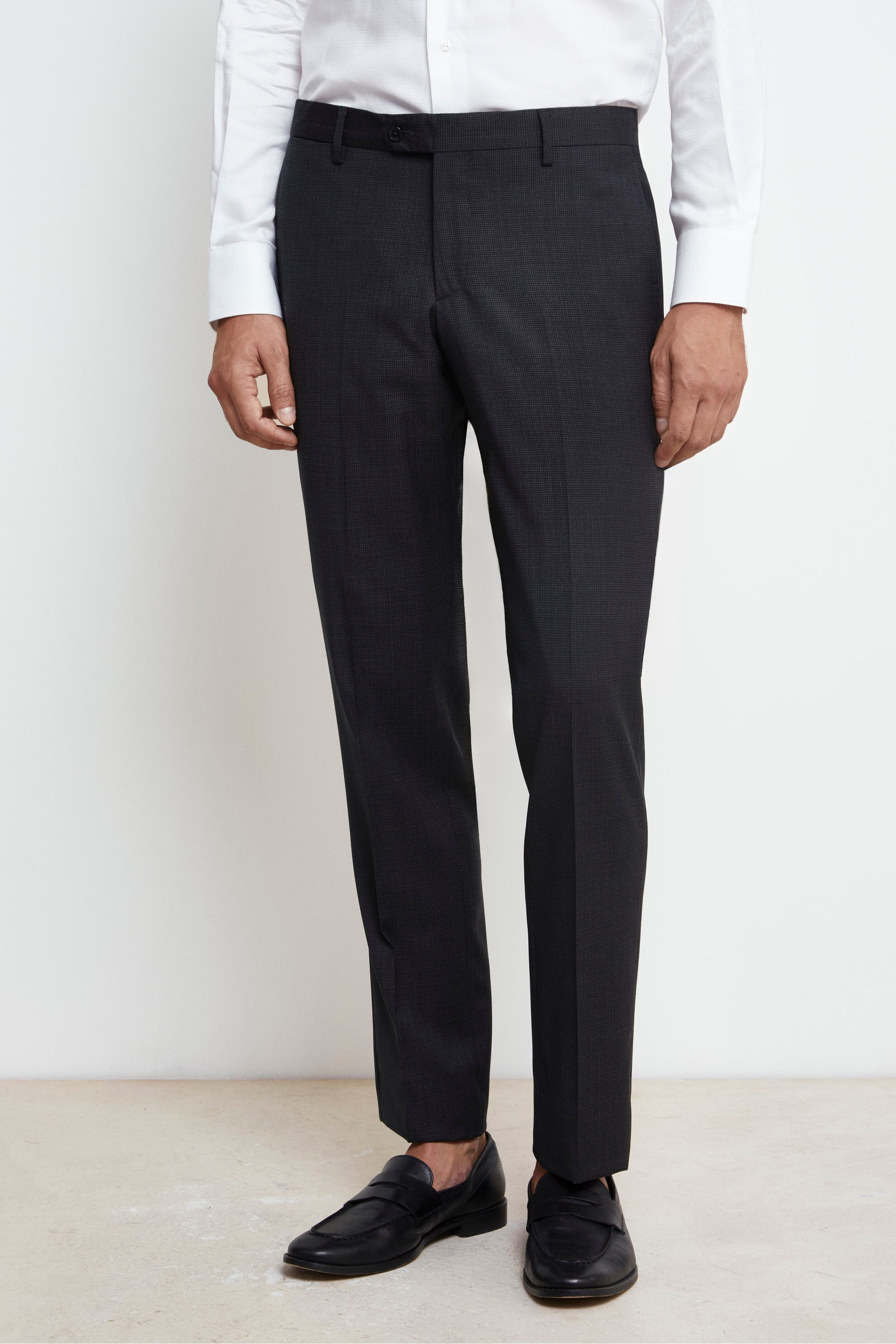 Micro-Pattern Wool Suit - P/P Charcoal grey