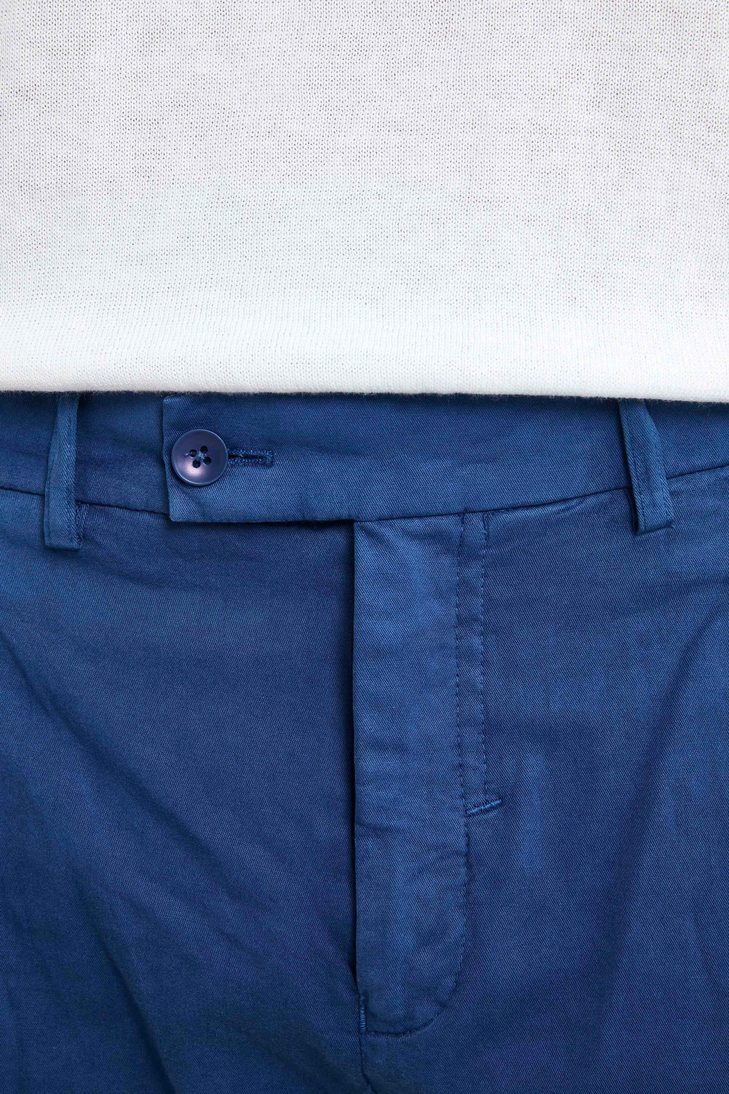 Pantalon slim en coton - Bleu royal