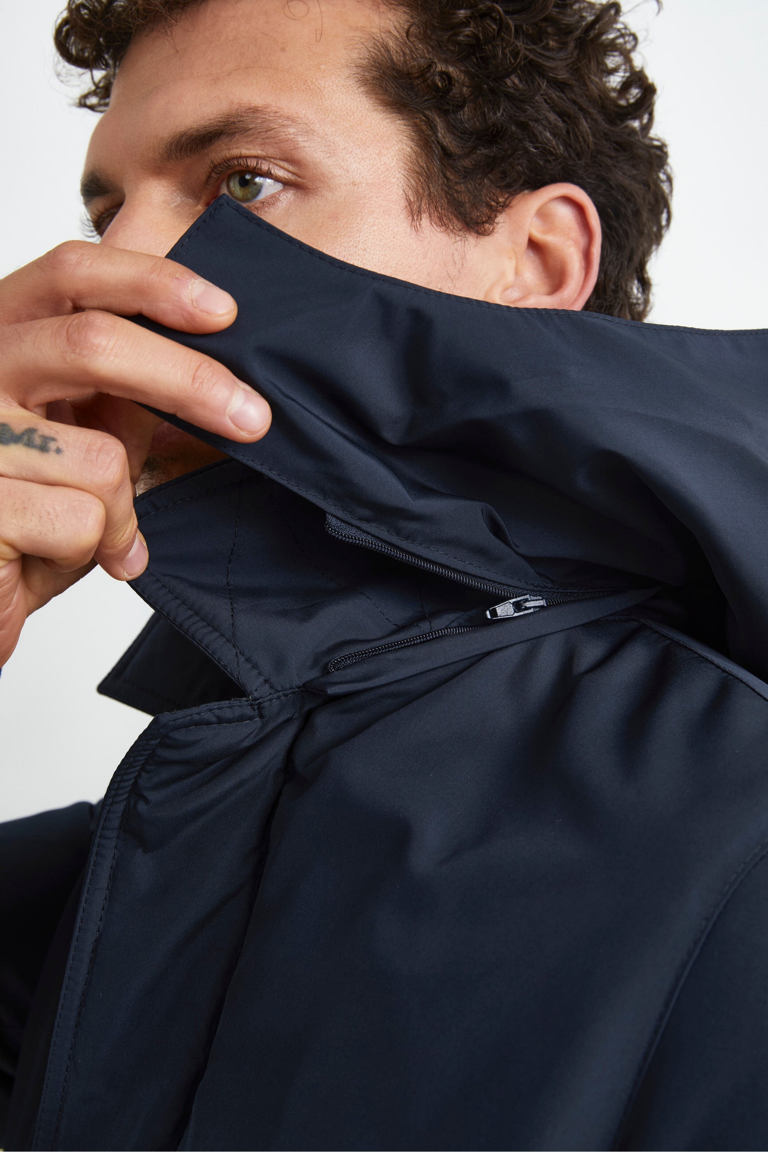 Jacket with Removable Hood - Midnight blue