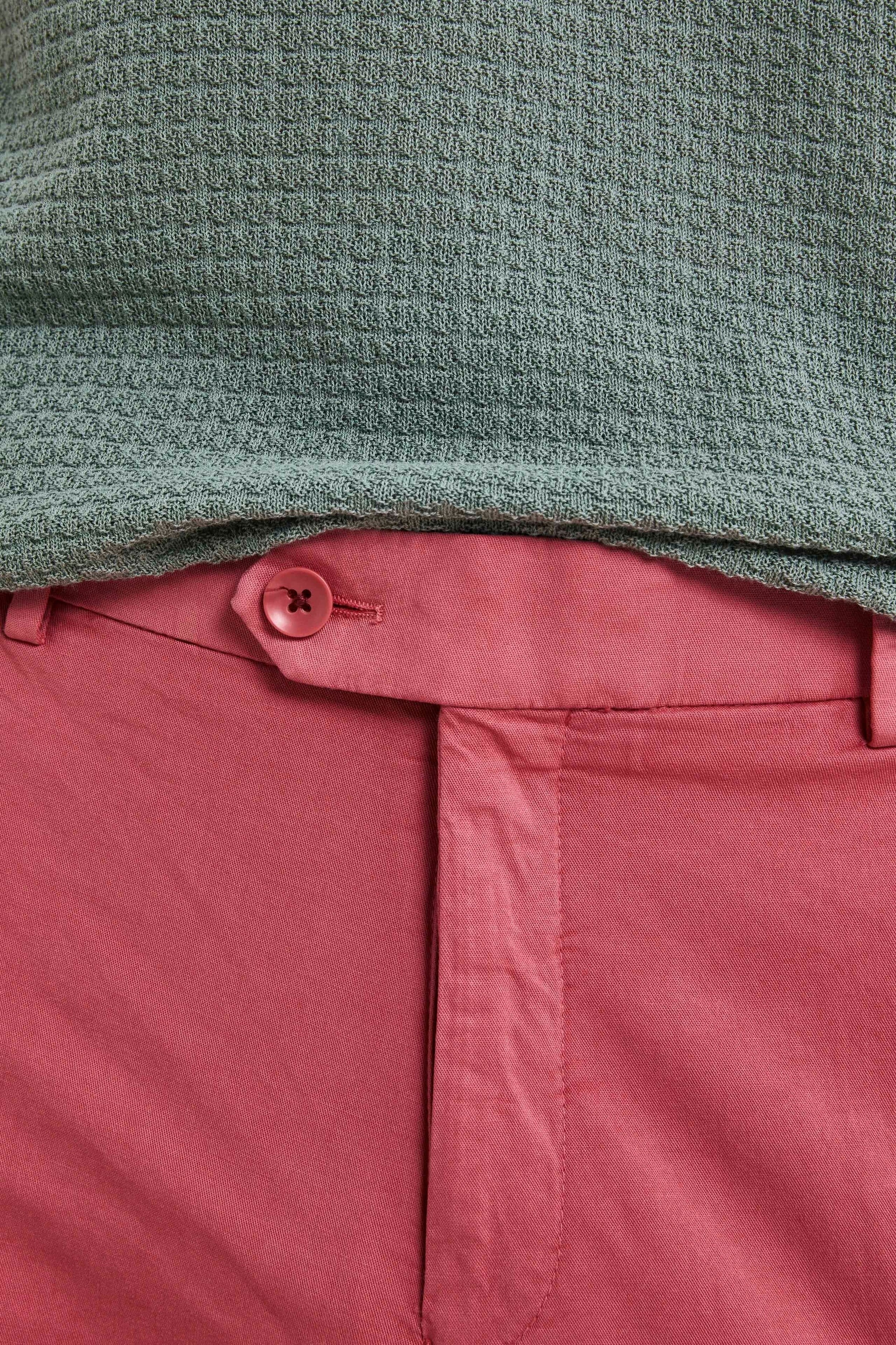 Structured Cotton Trousers - Coral pink