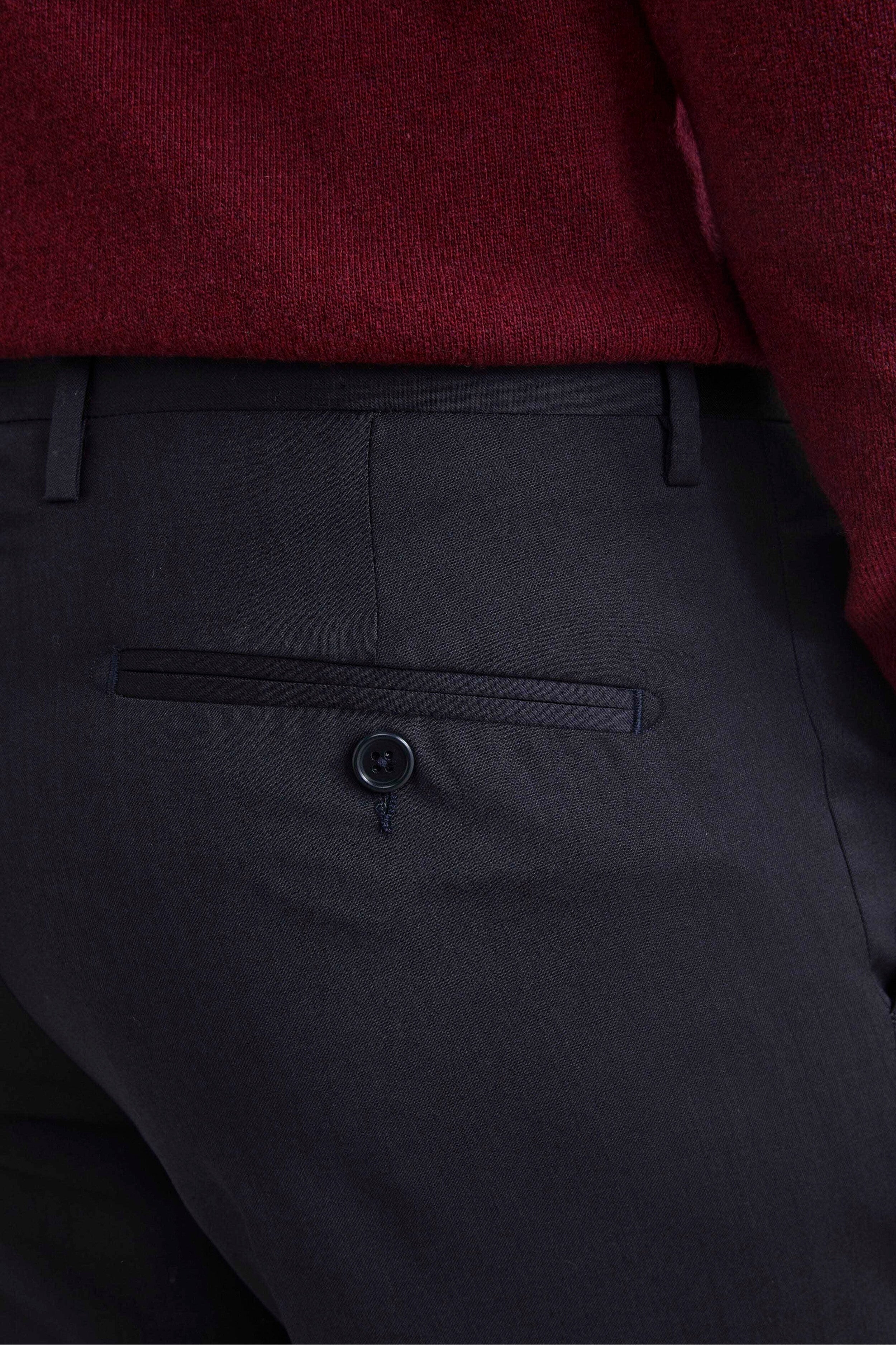 Slim Fit Pants in Wool - BLUE