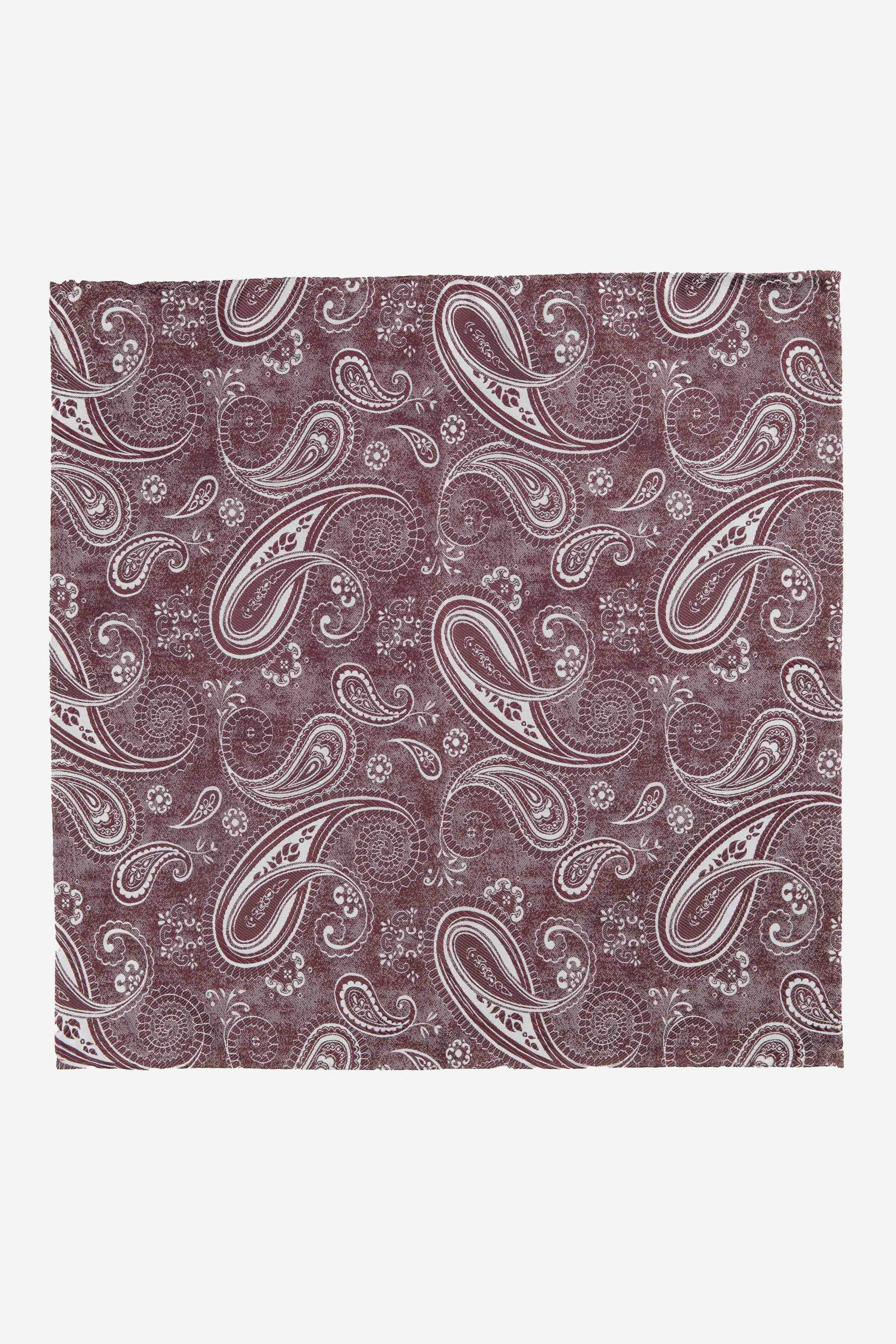 Silk paisley clutch bag - Burgundy pattern