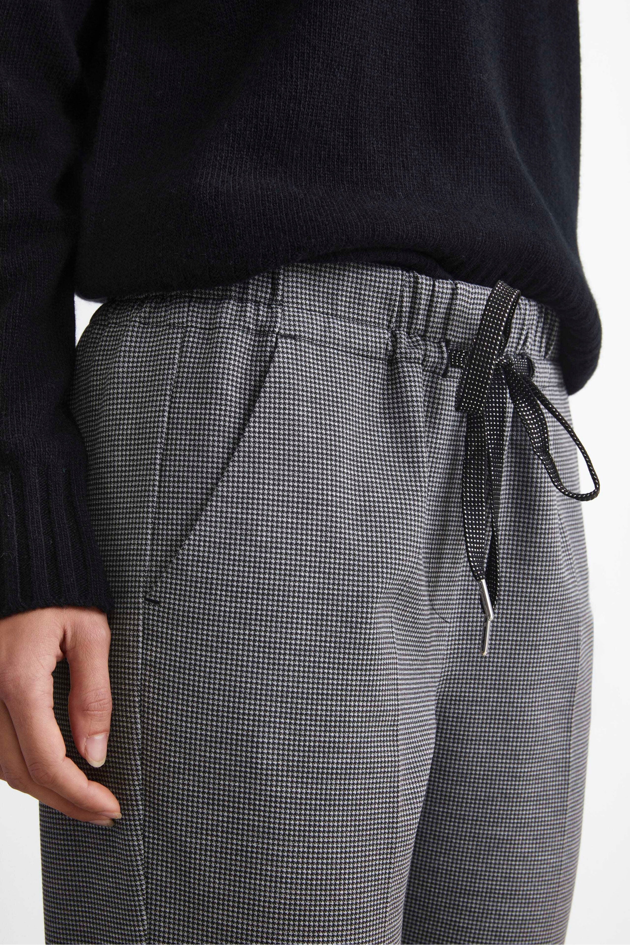 Cigarette Pants with Drawstring - P-Poule Grey