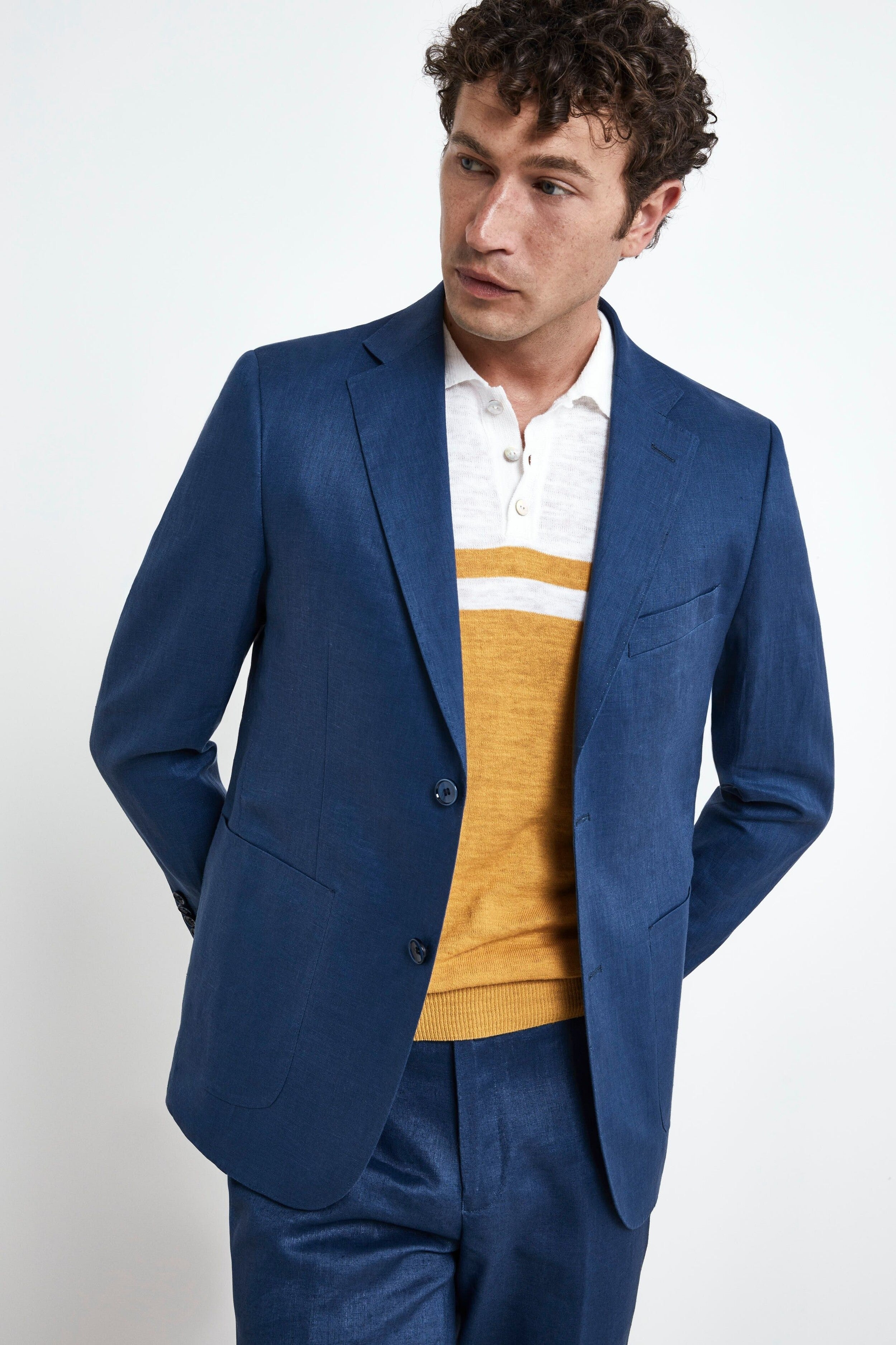 Elegant Linen Suit - DENIM