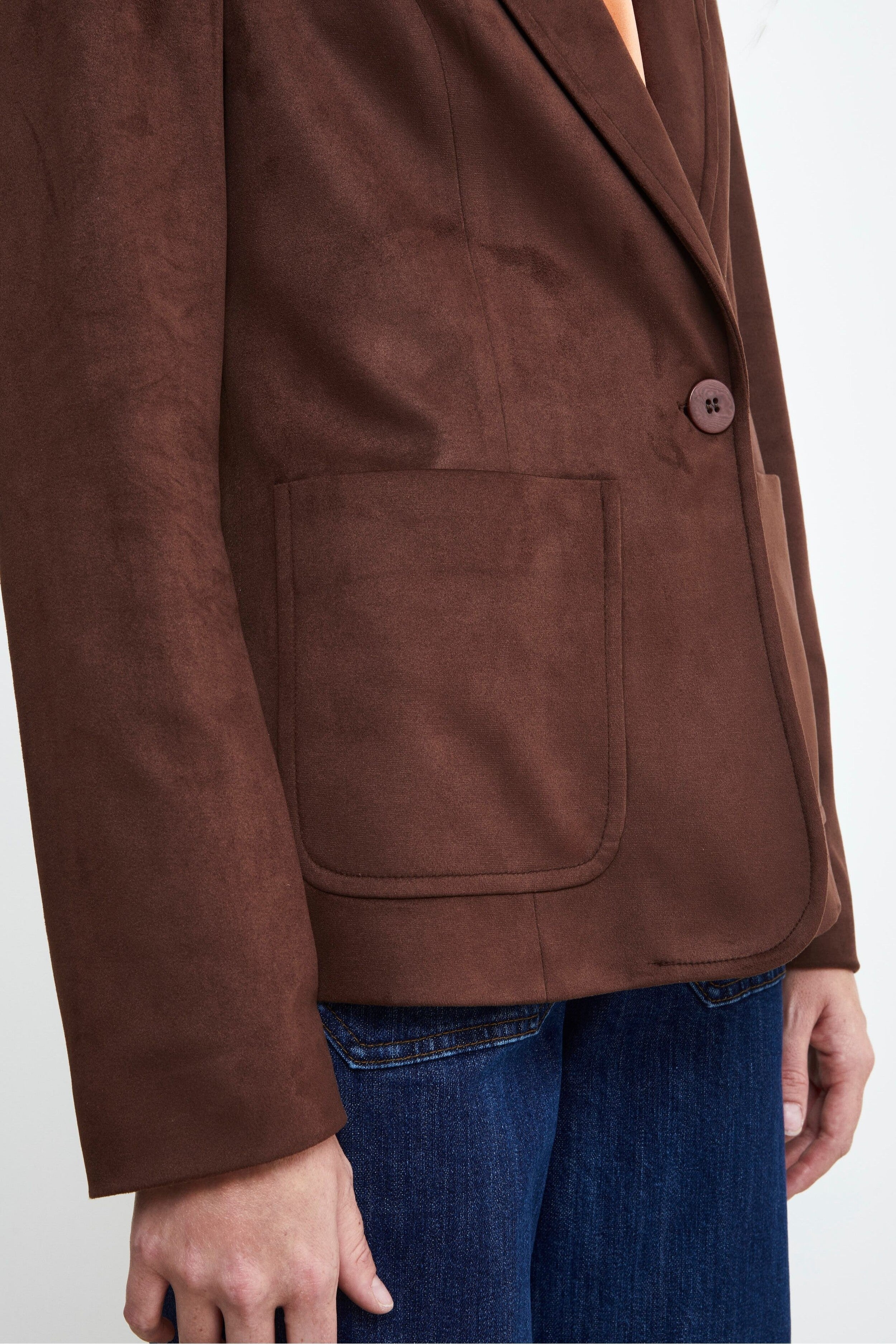 Regular Fit Wildlederjacke - COGNAC