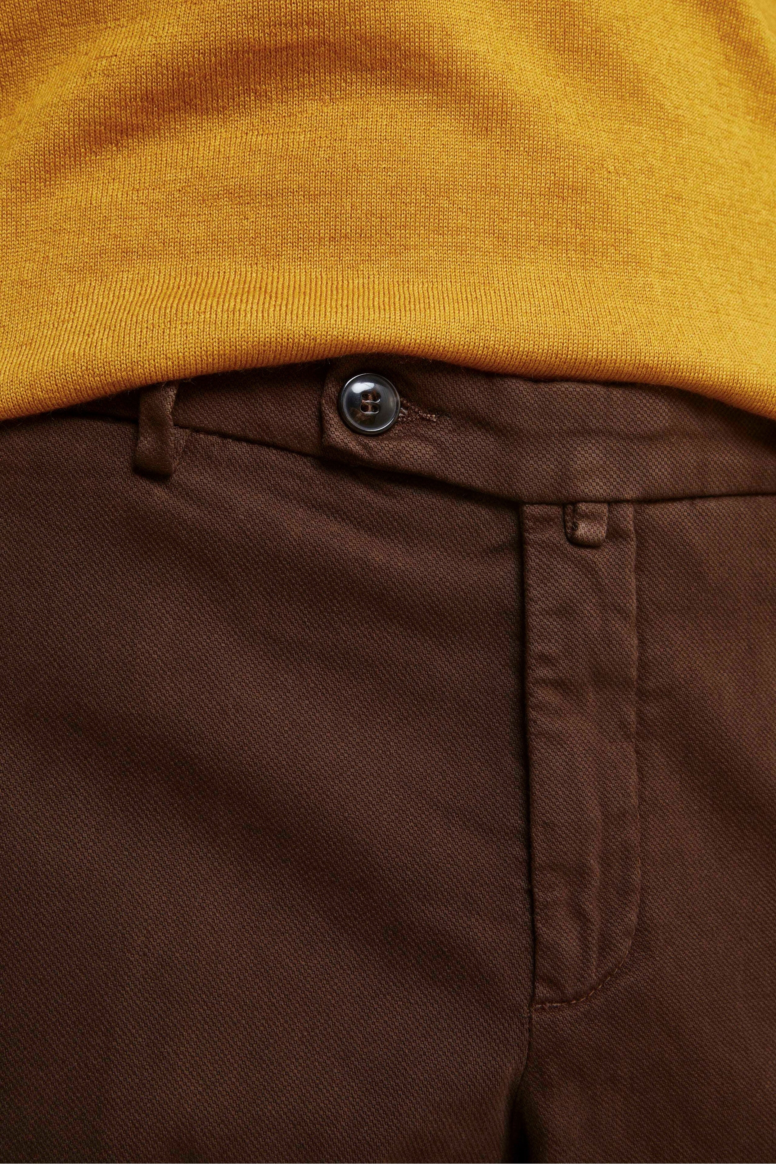 Pleated Regular Fit Pants - Cacao brown