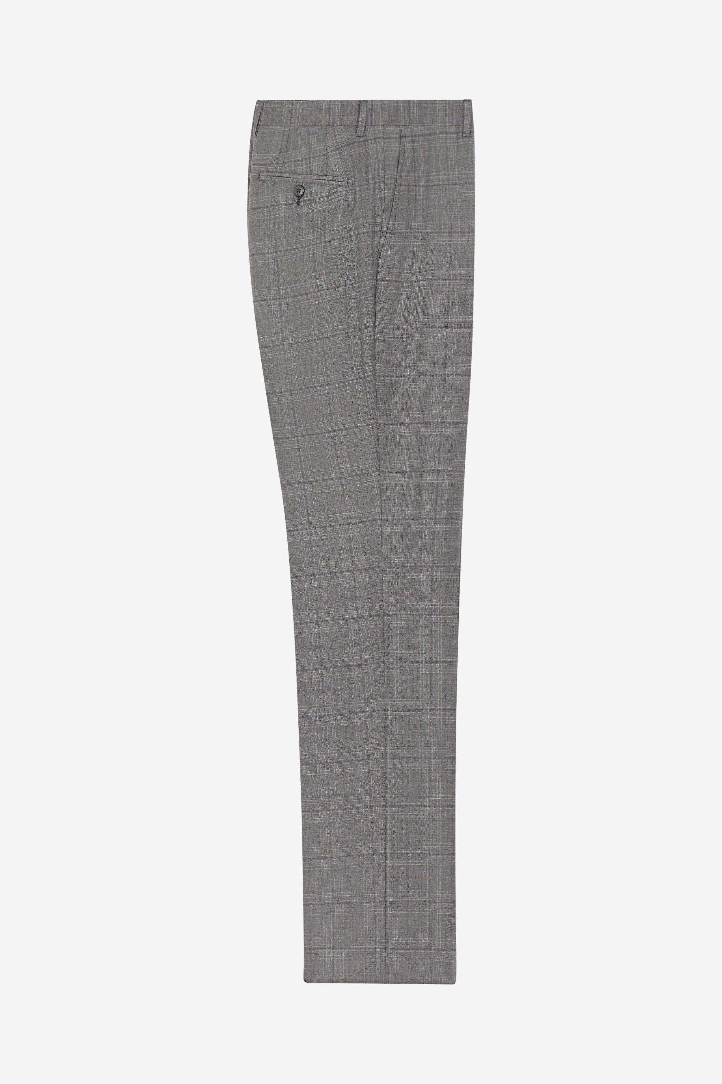 Grey plaid suit - Grey check