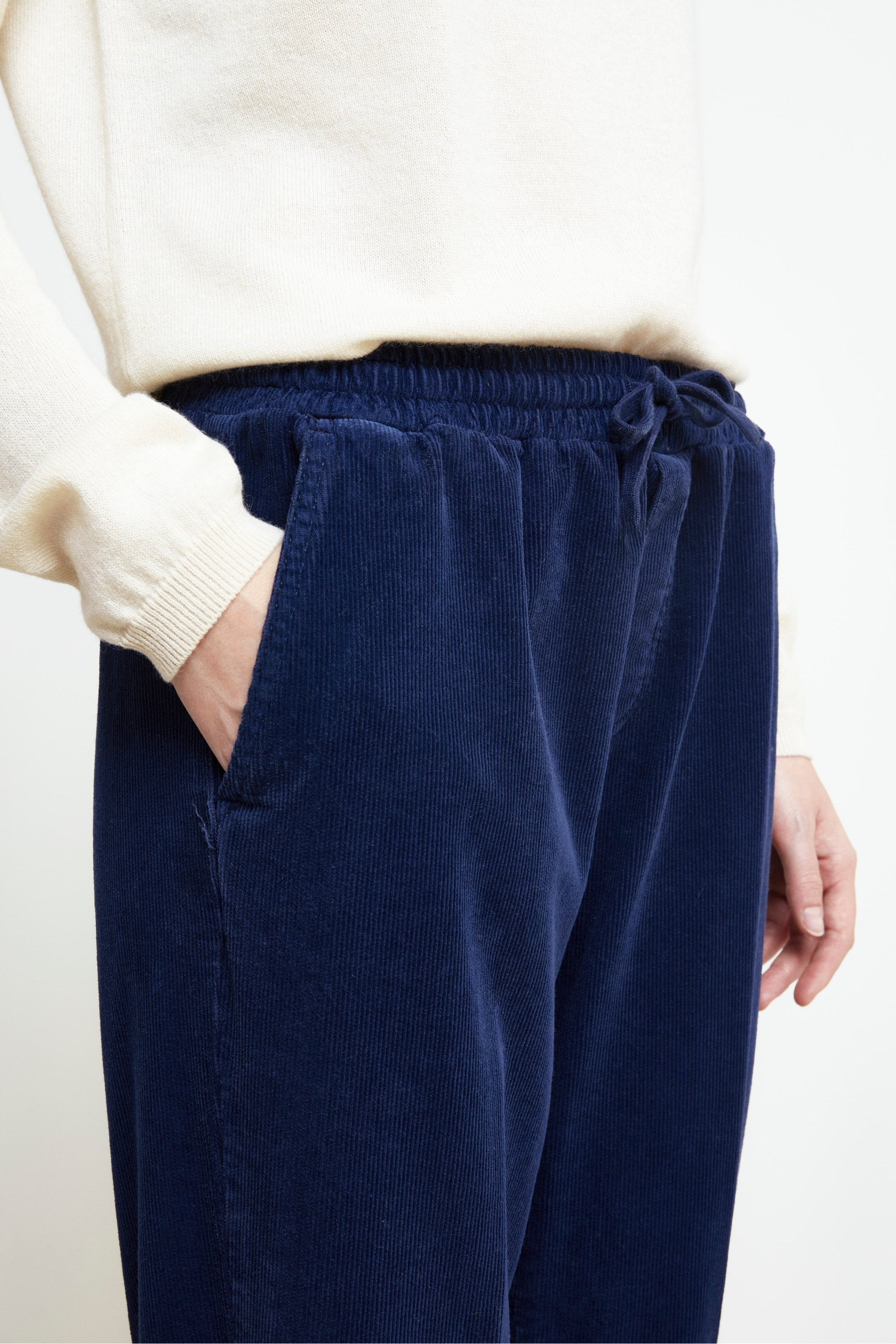 Pantalon Jogger en Velours - BLEU MOYEN