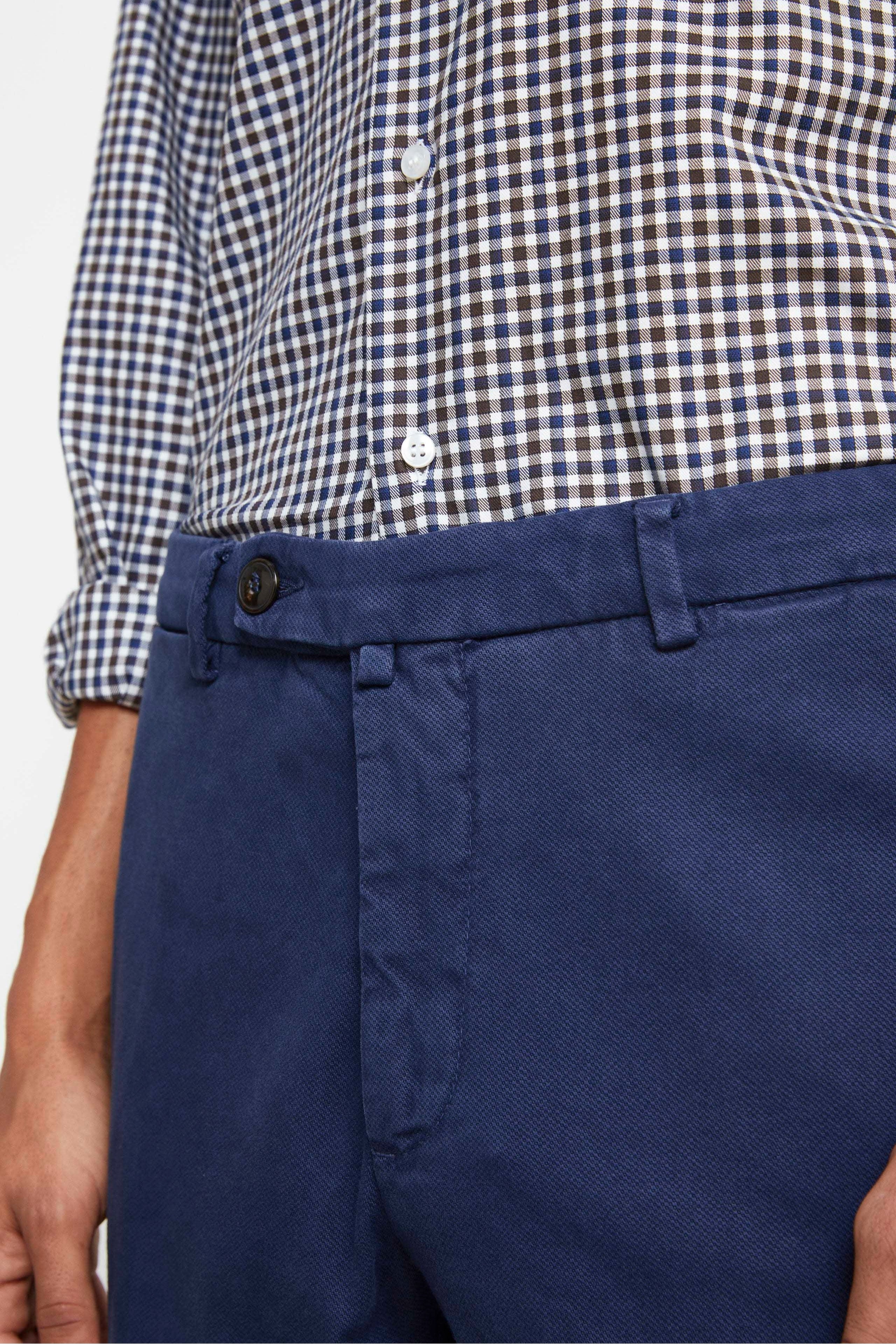 Regular Fit Cotton Pants - BLUE