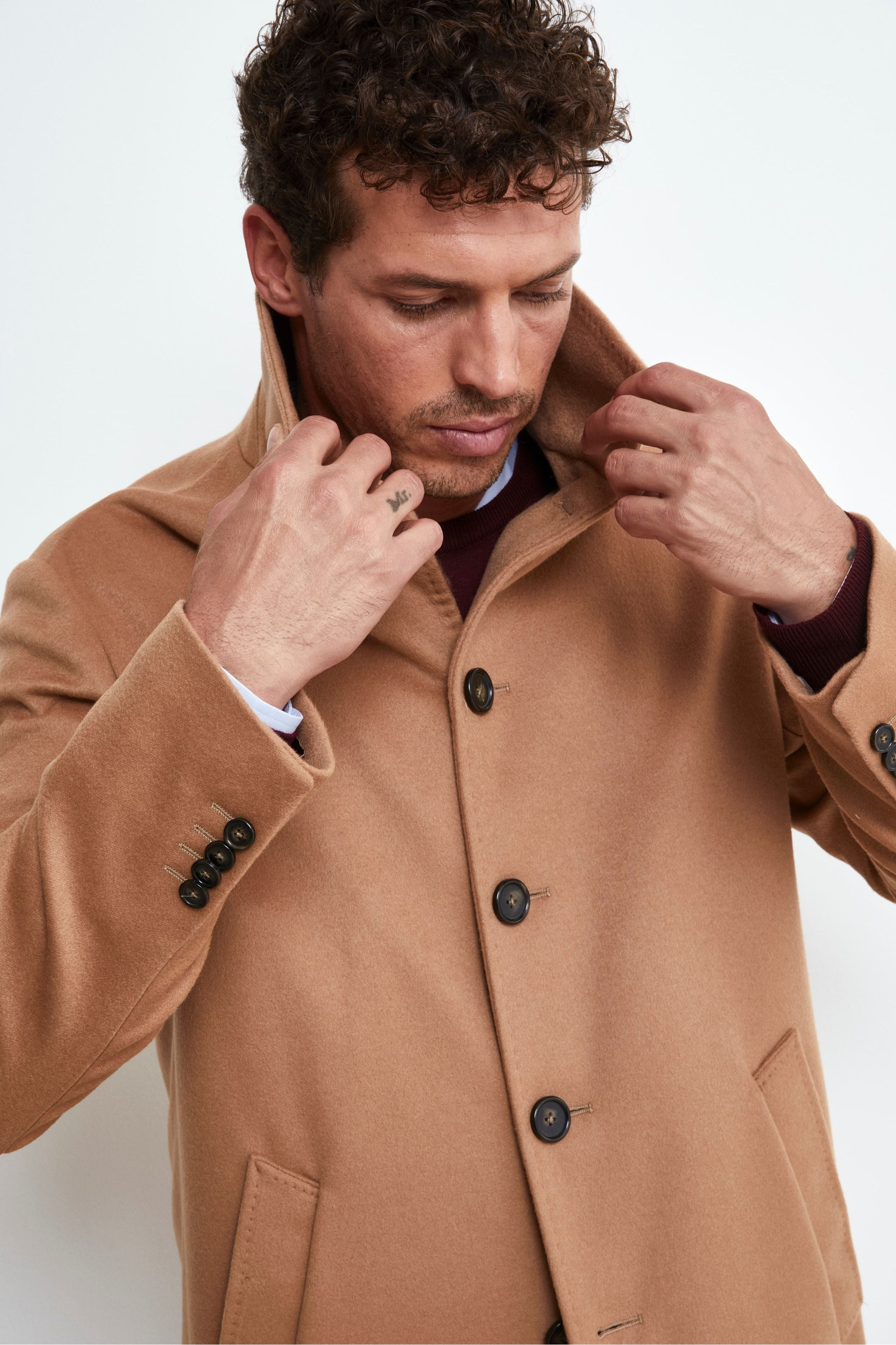 Lined Wool and Cashmere Coat - CAMEL