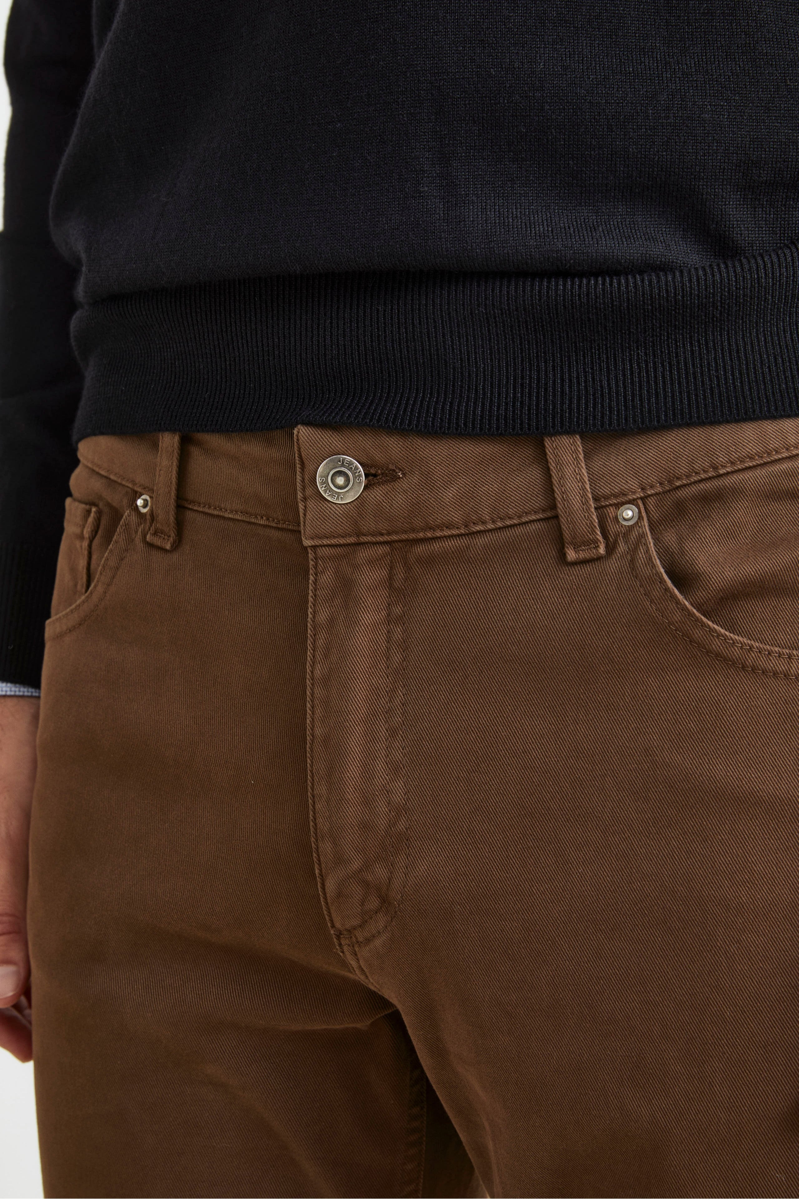 Slim Fit Five-Pocket Pants - Brown