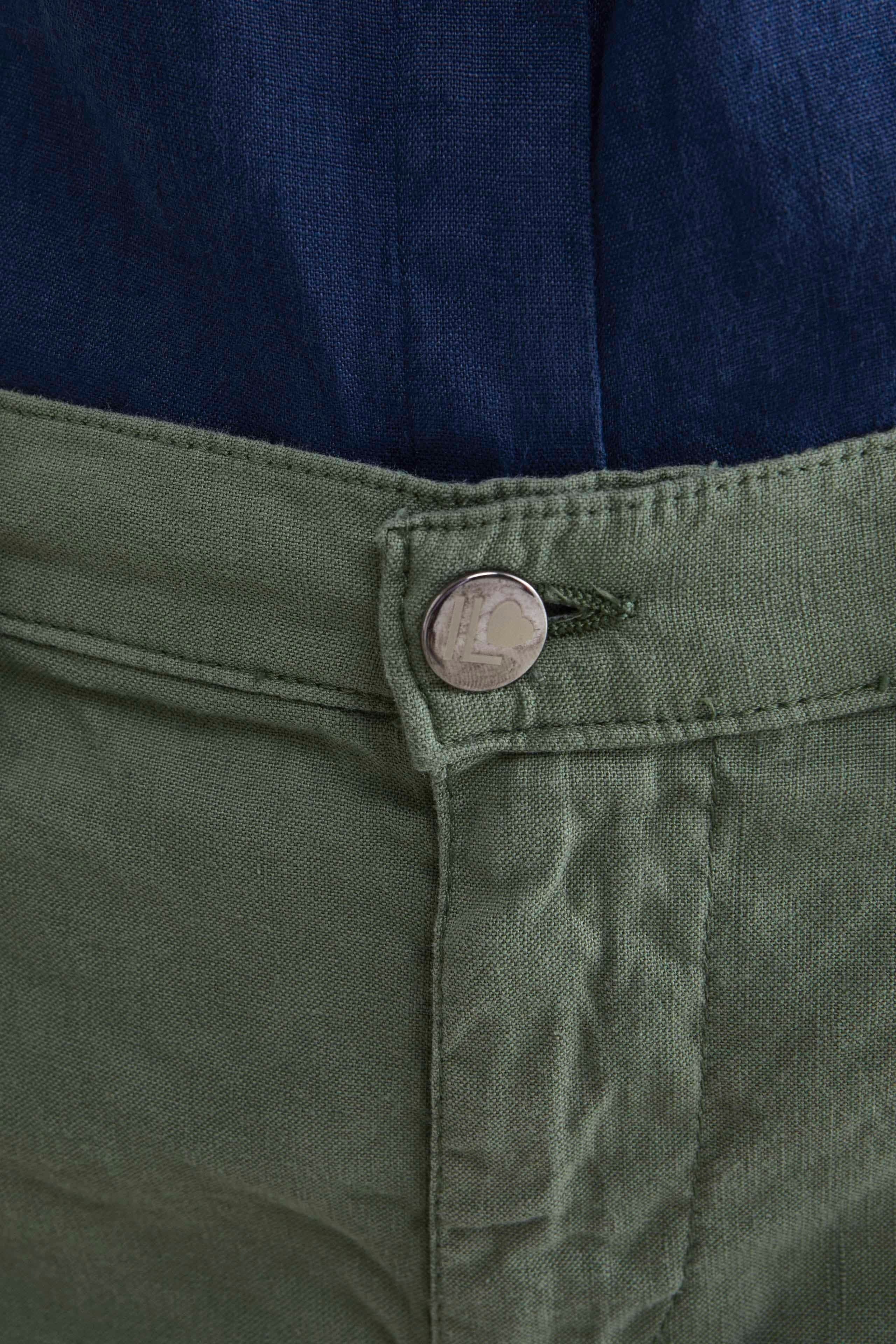 Linen bermuda shorts - GREEN