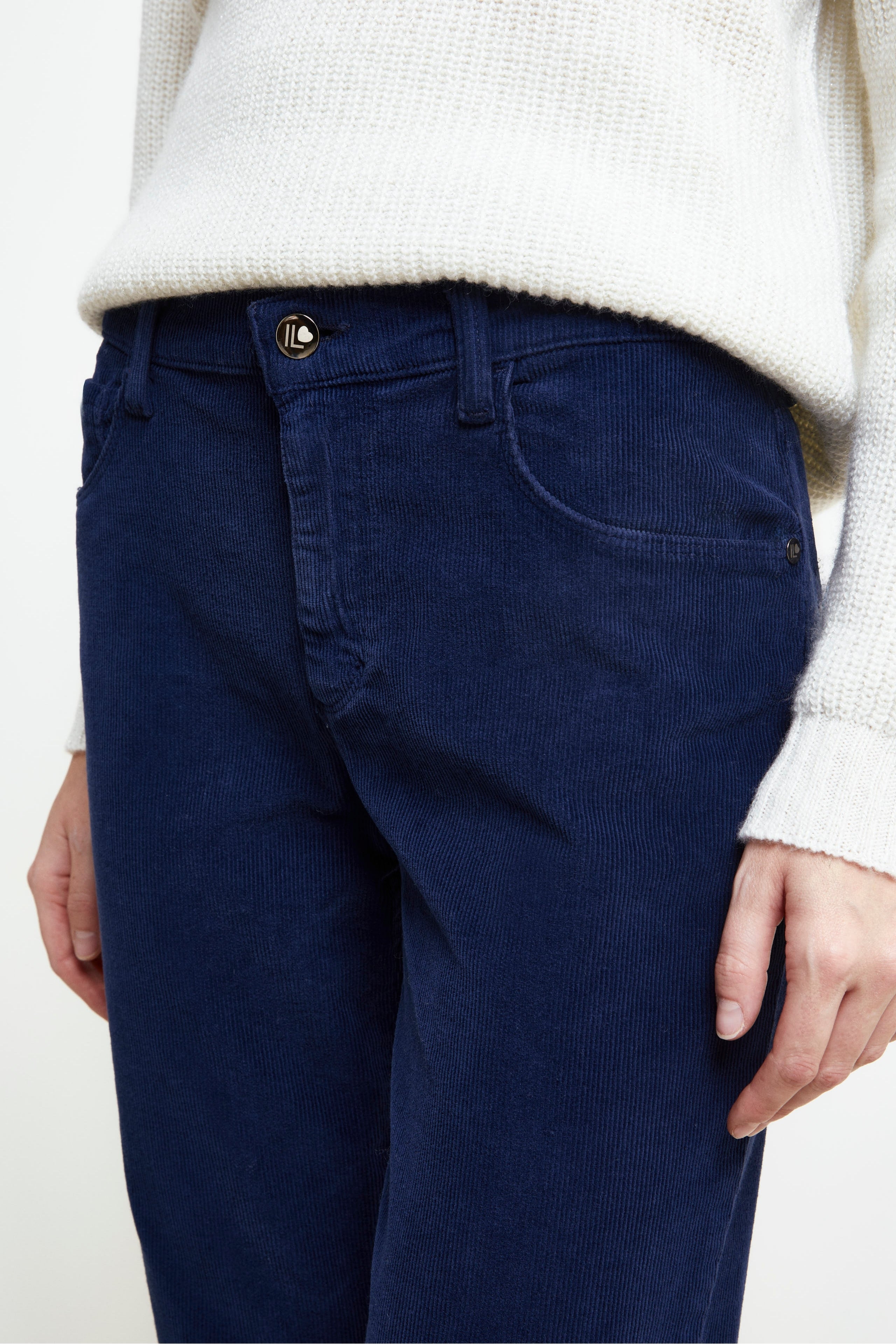 Five-Pocket Corduroy Trousers - MEDIUM BLUE