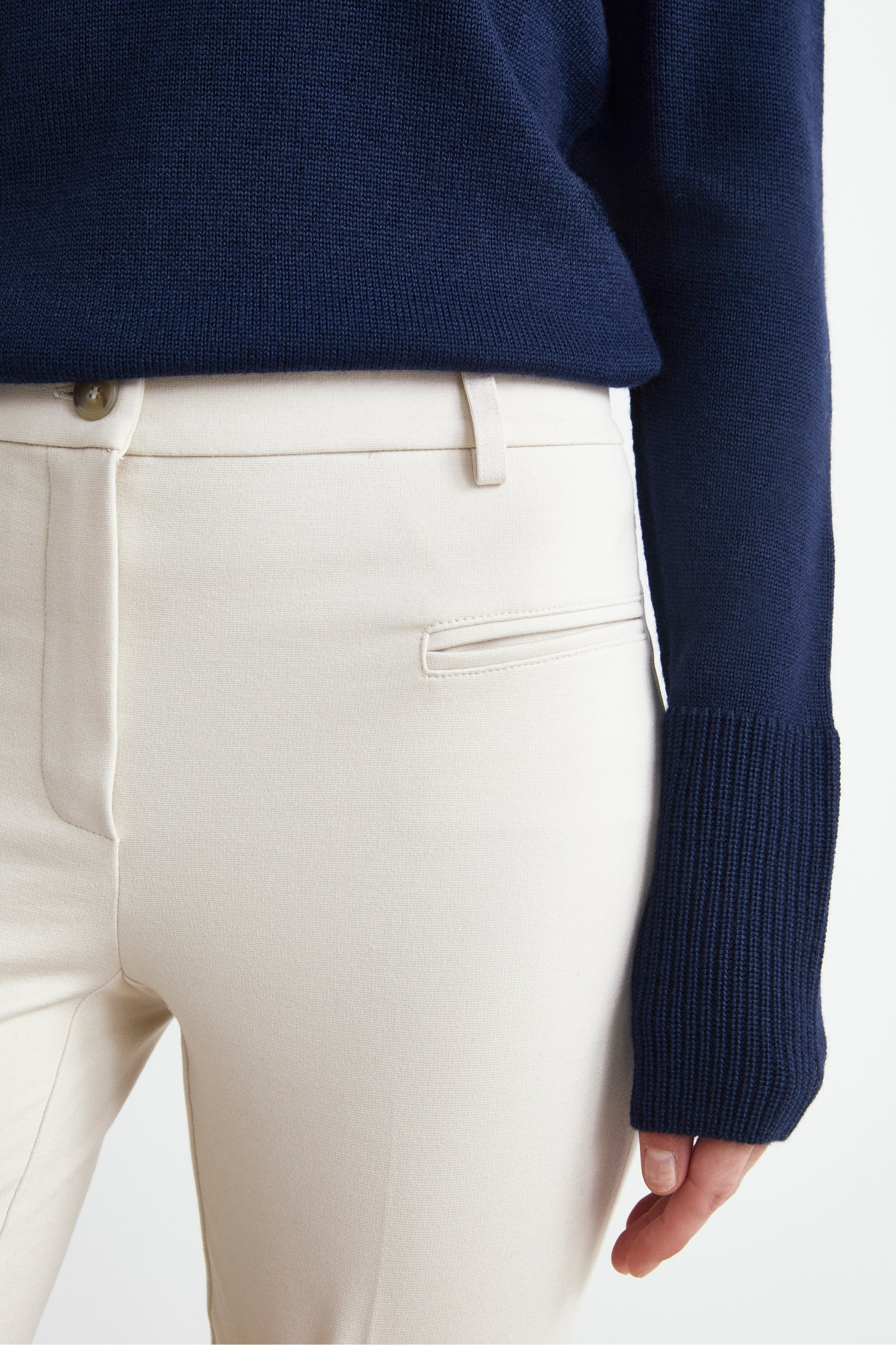 Slim jersey trousers - CREAM