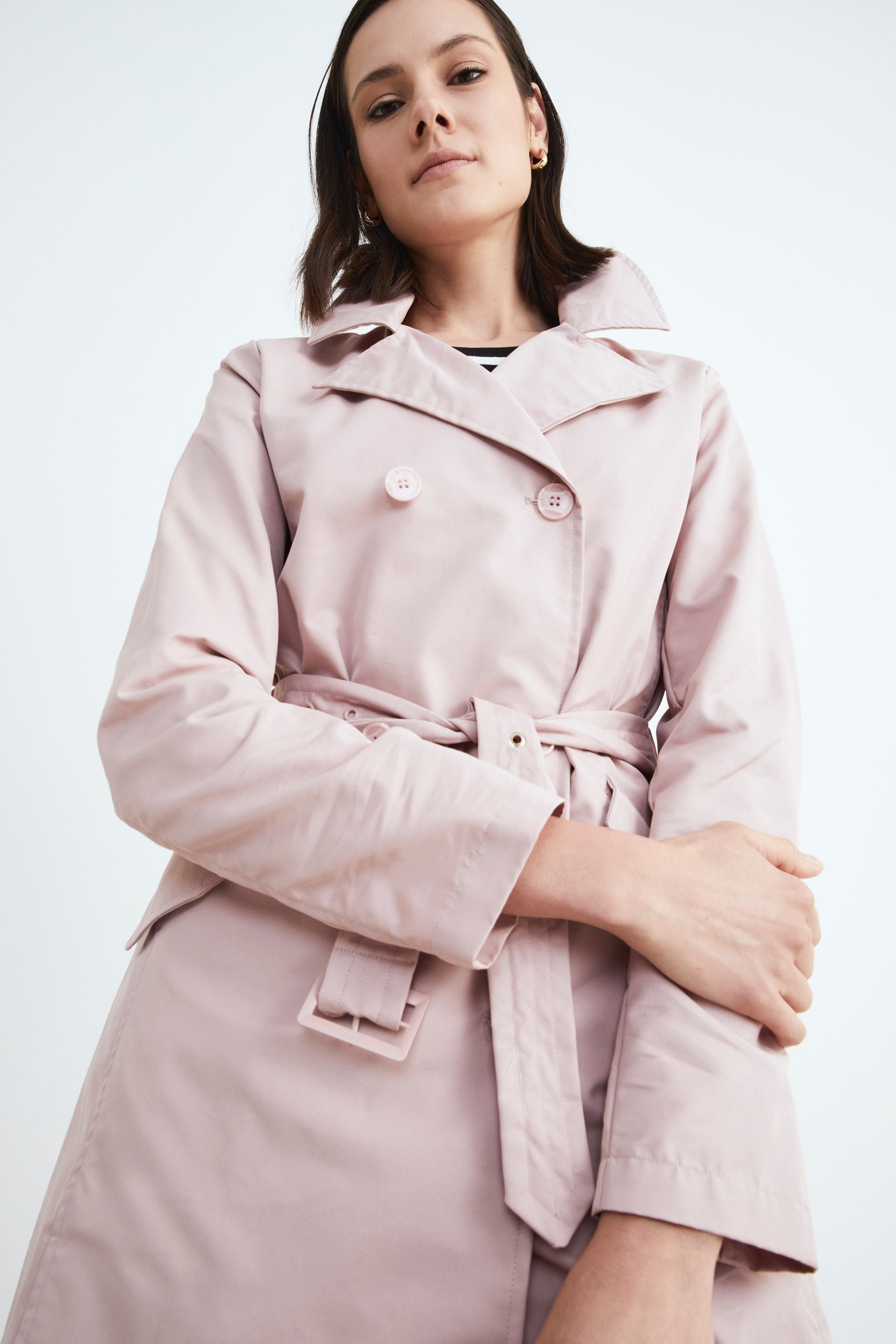 Elegant women’s trench coat - PINK