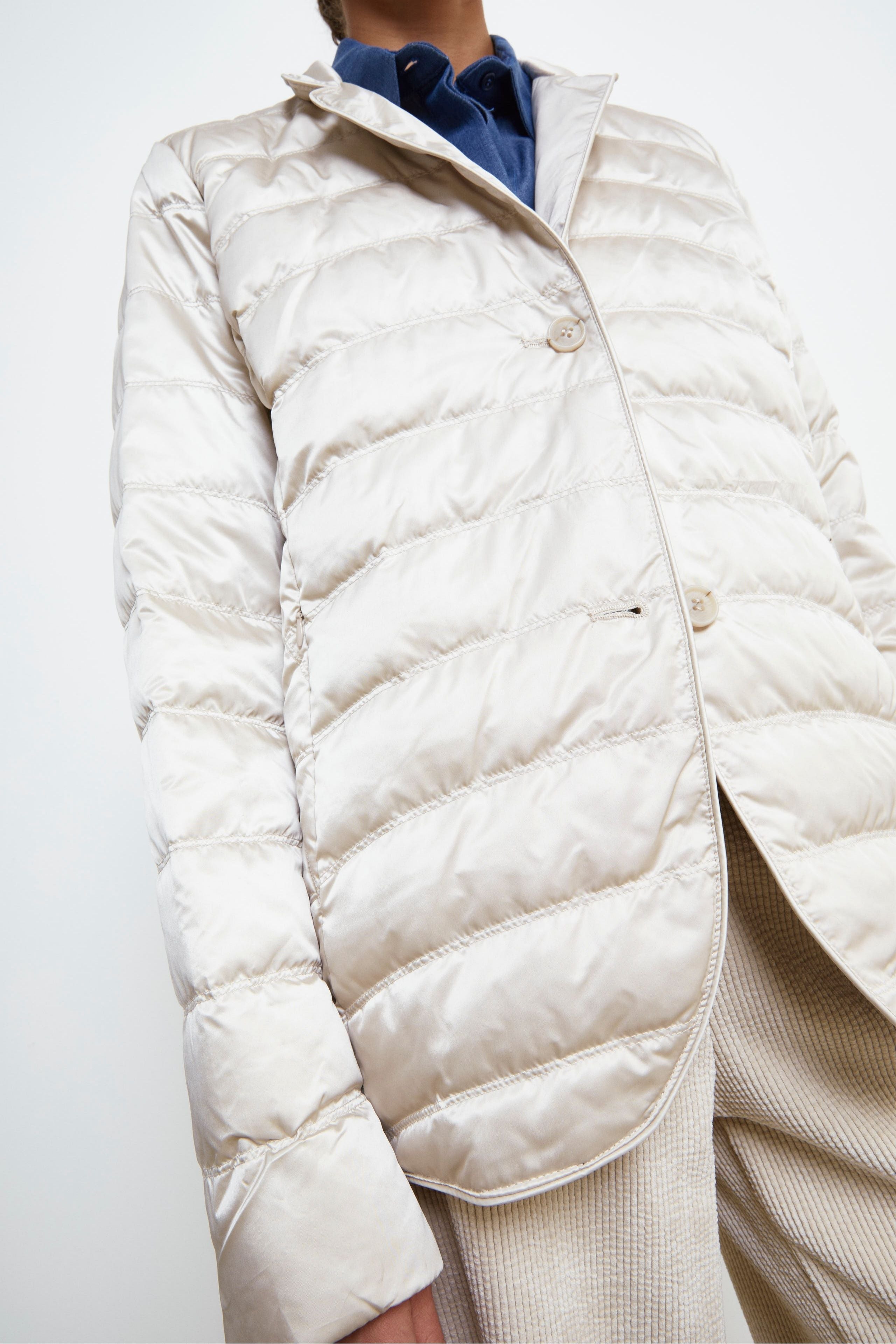 Padded Feather Jacket - CHALK WHITE