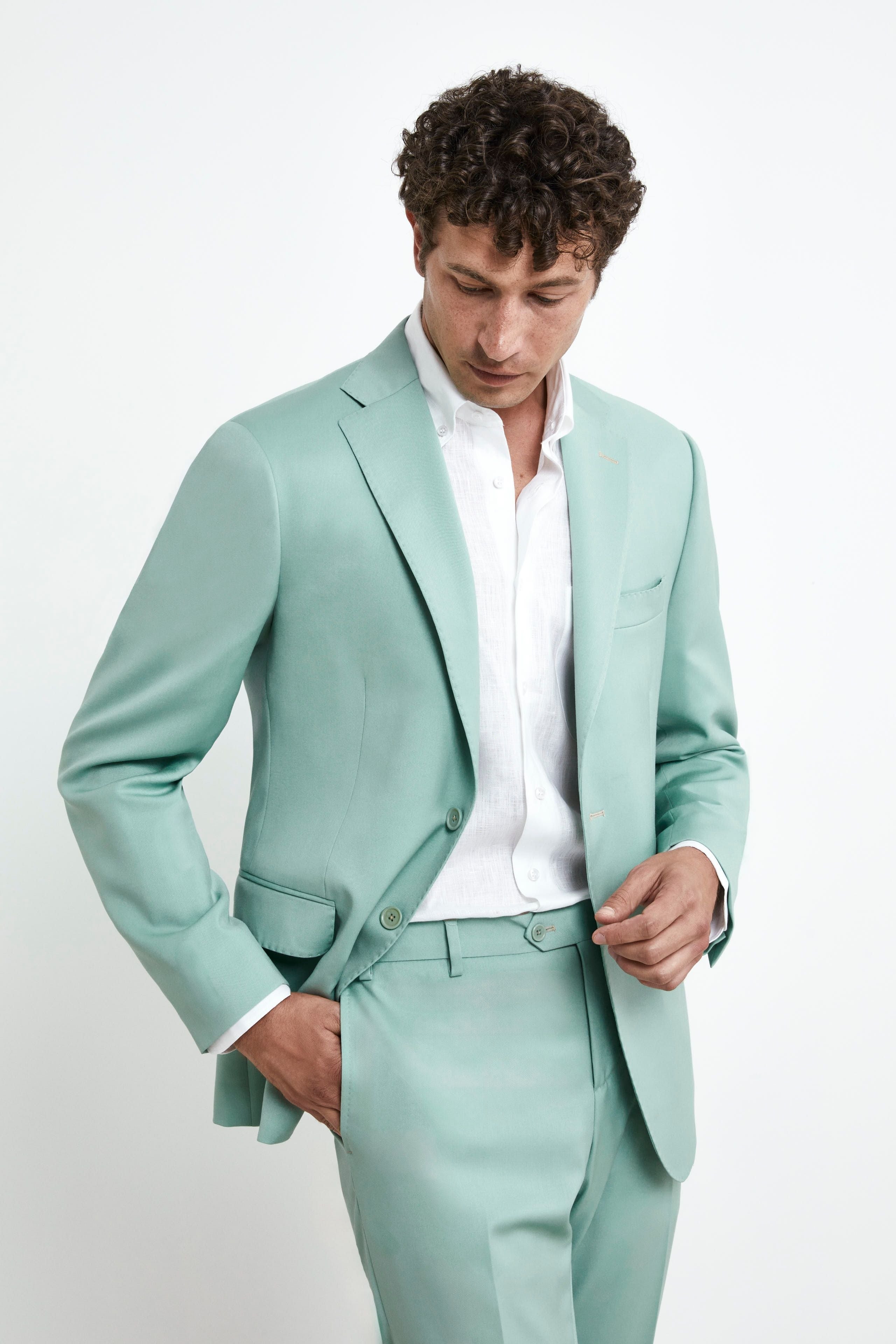 Structured Green Suit - Sage green