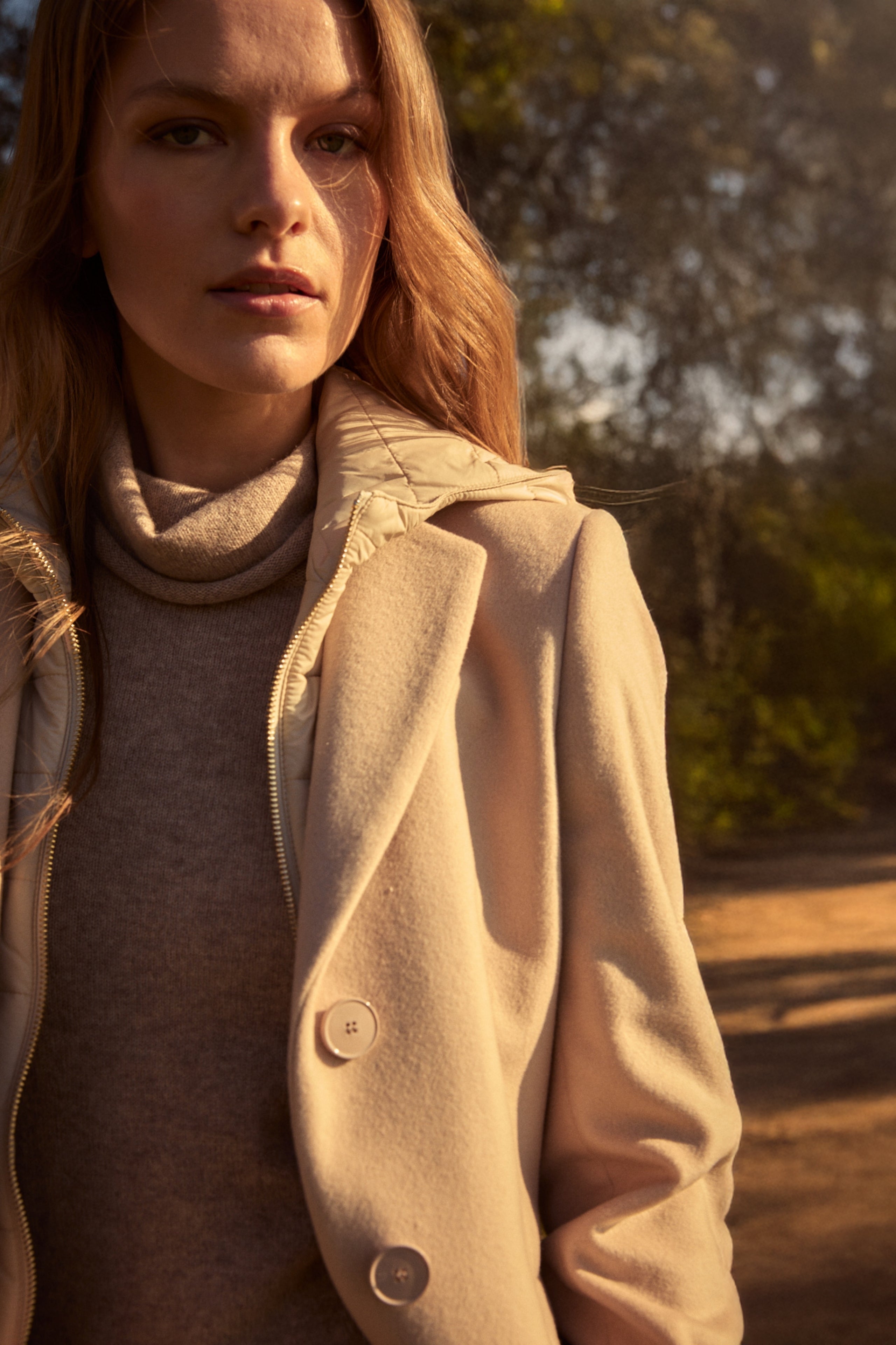 Manteau en laine et cachemire - Blanc craie