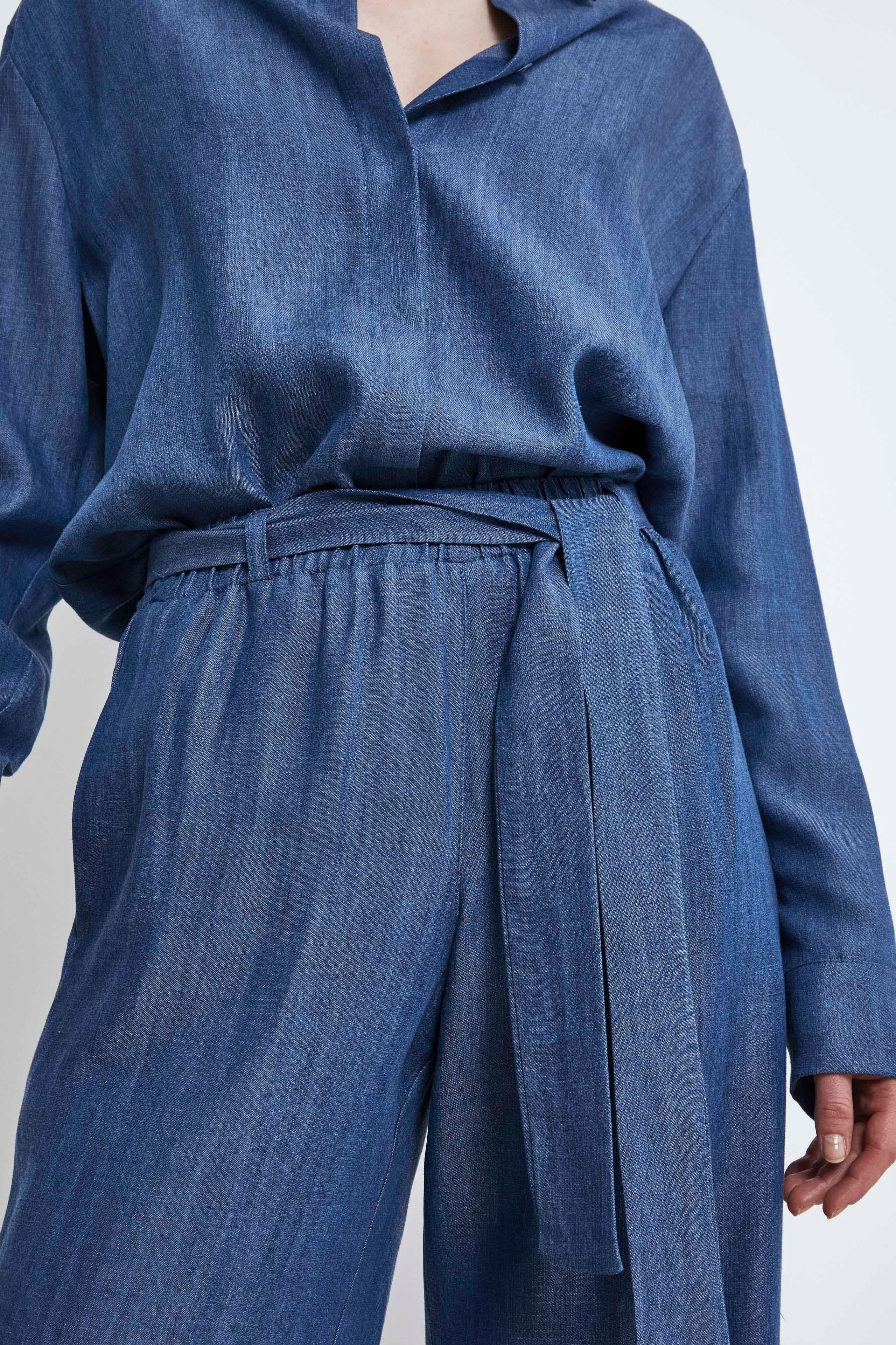 Denim Palast Hose - BLAU