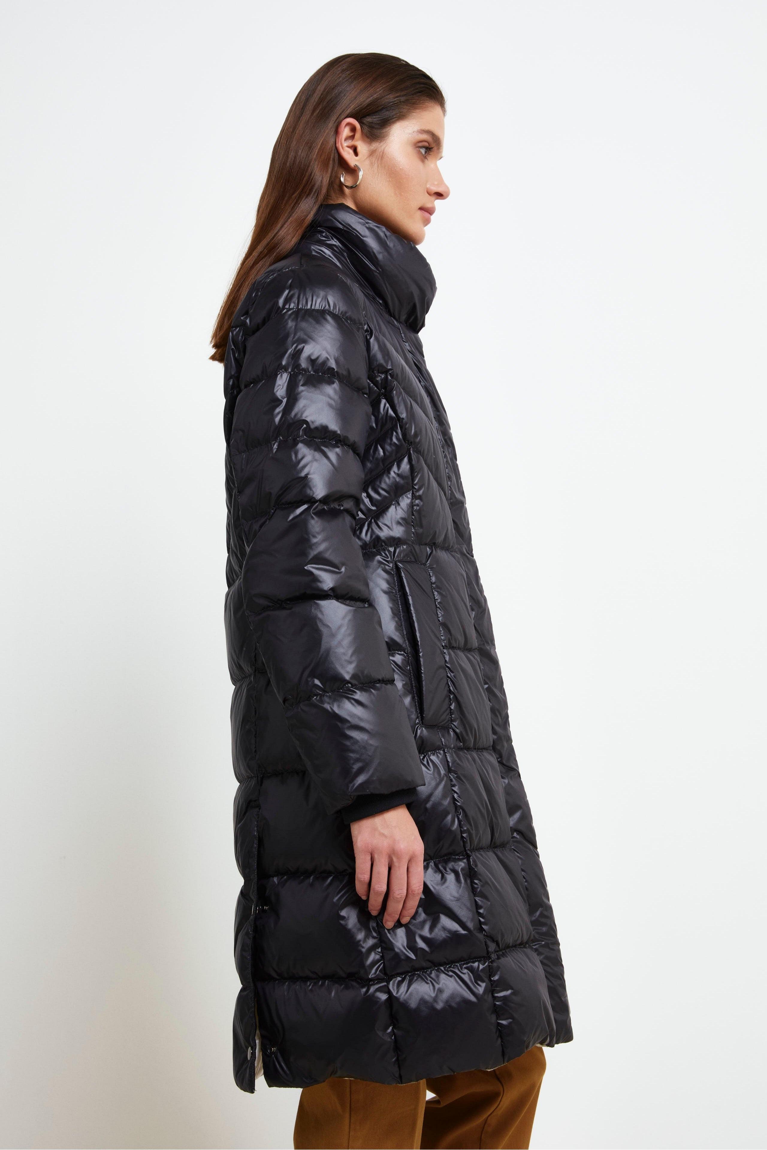 Hooded Down Jacket - BLACK