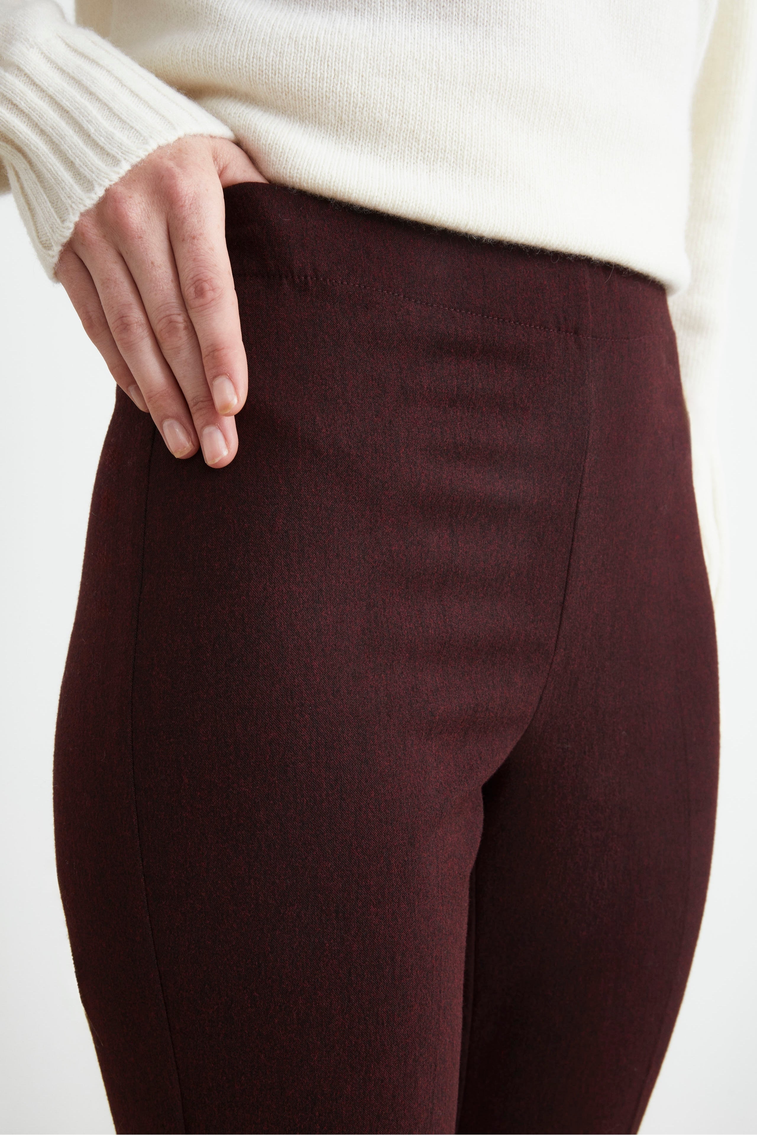 Stretch Zigarettenhose - Burgundisch