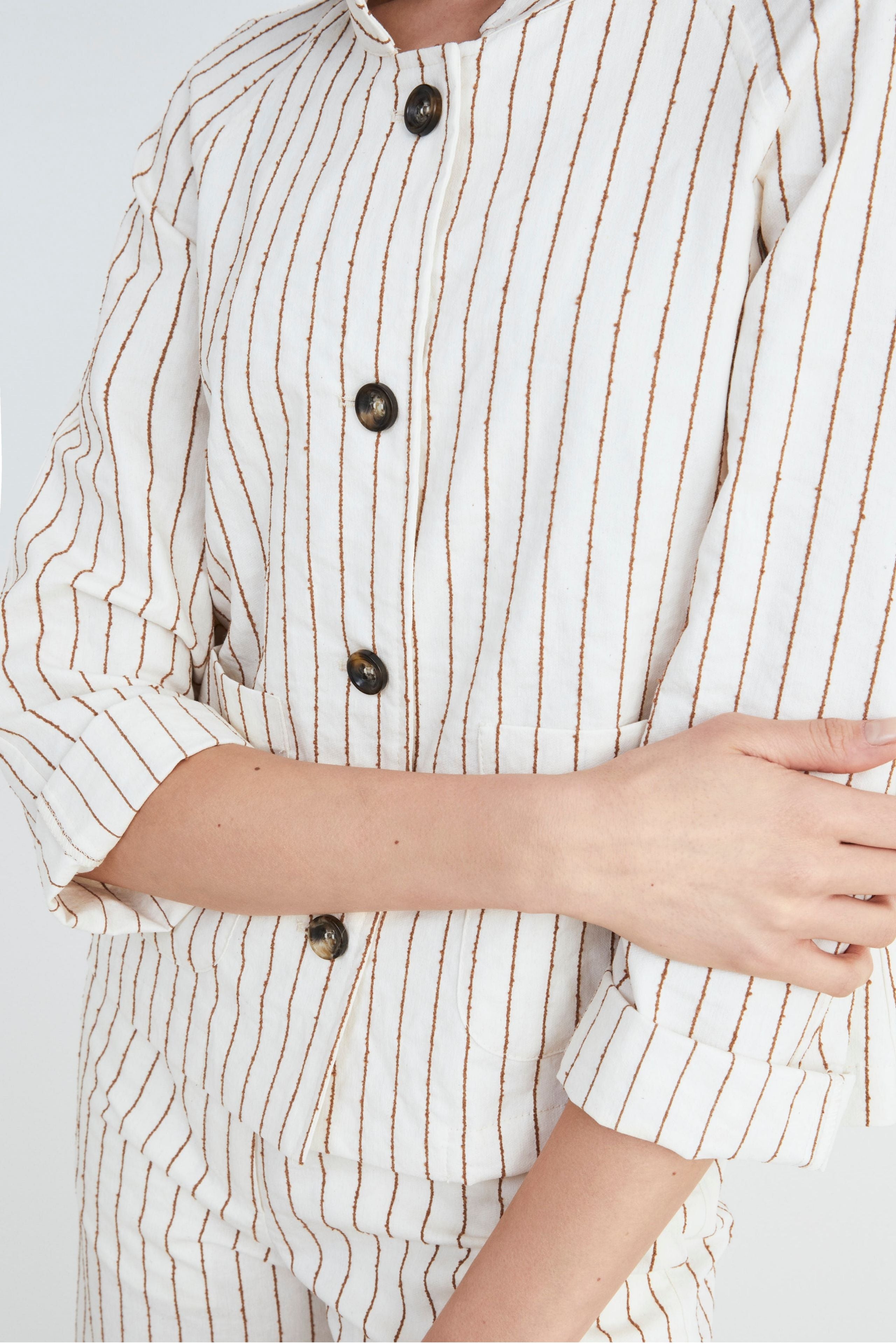 Women’s pinstripe jacket - IVORY PATTERN