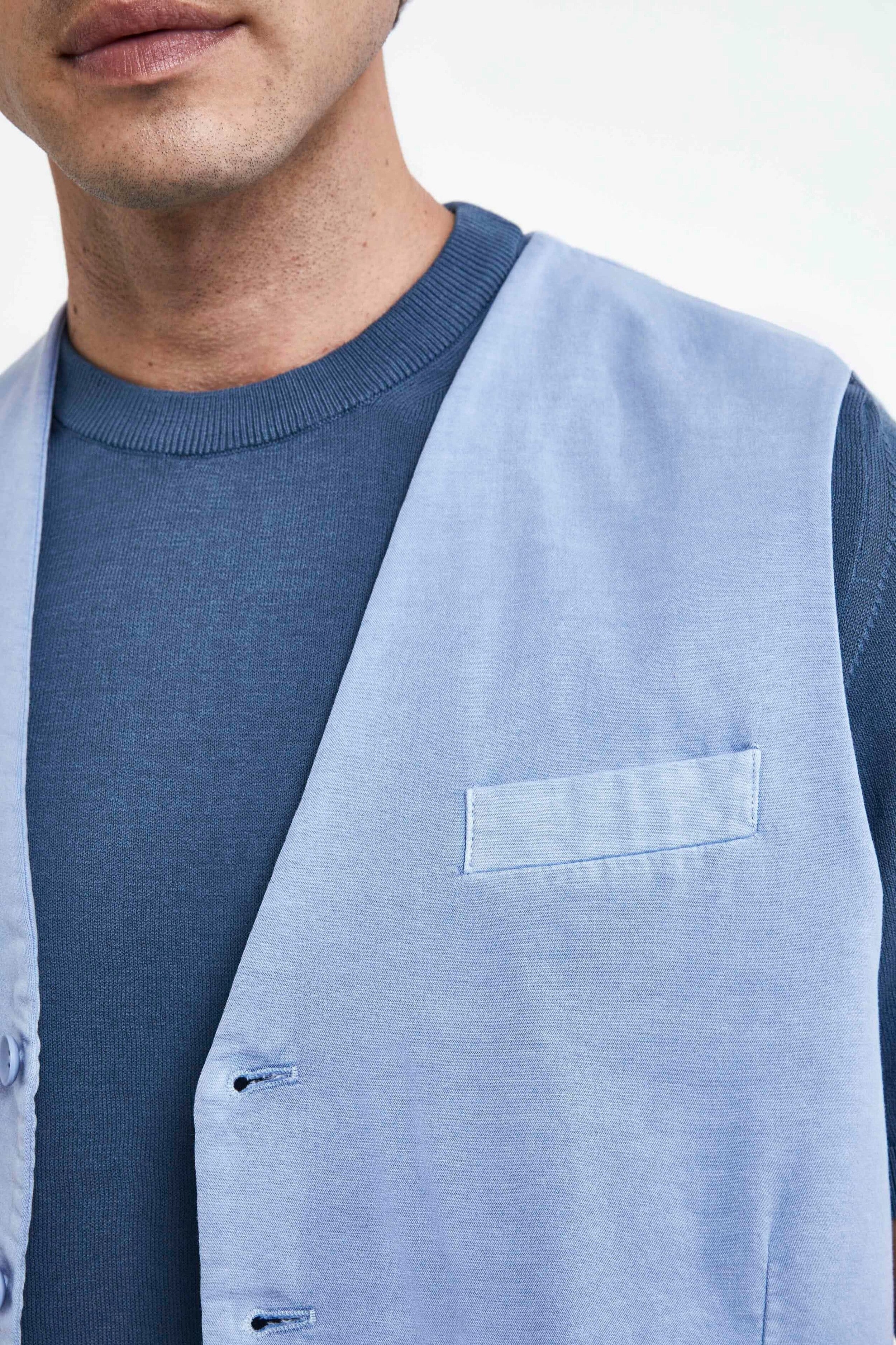 Gilet décontracté en coton - Bleu clair