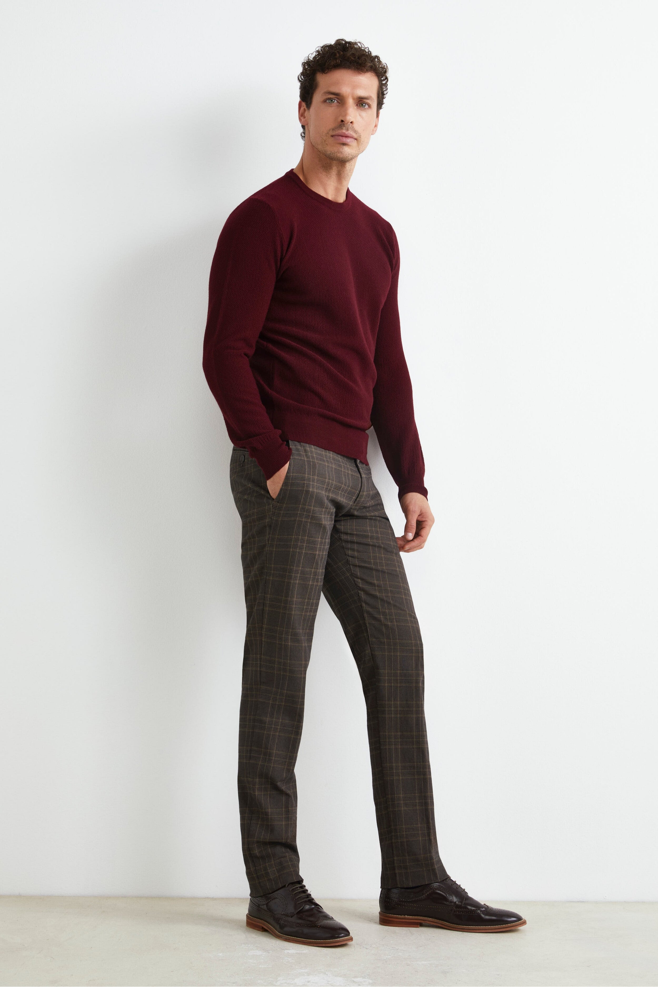 Slim Fit Pants in Cotton - -