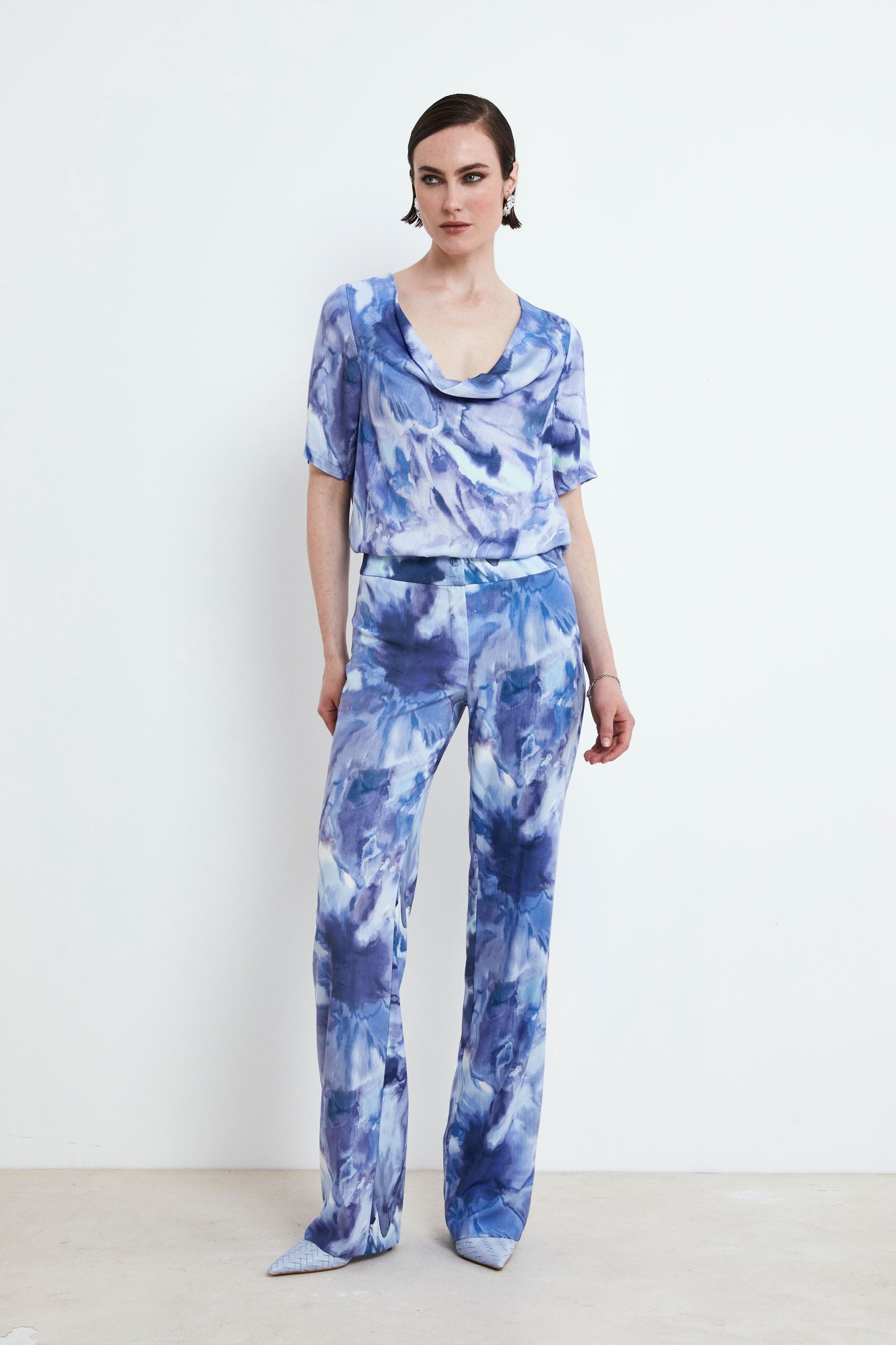 Cigarette Pattern Trousers - Blue pattern