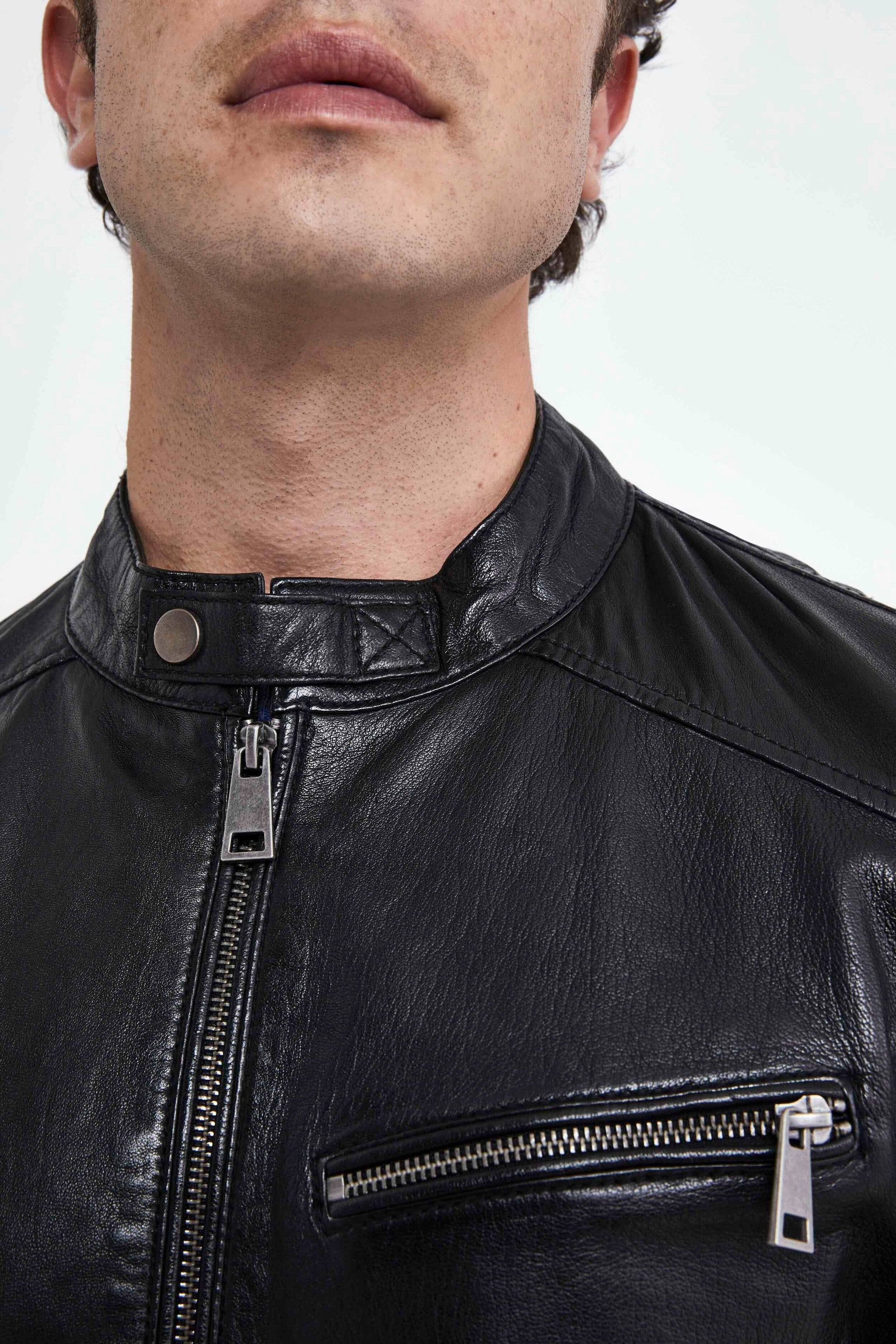 Leather jacket - BLACK