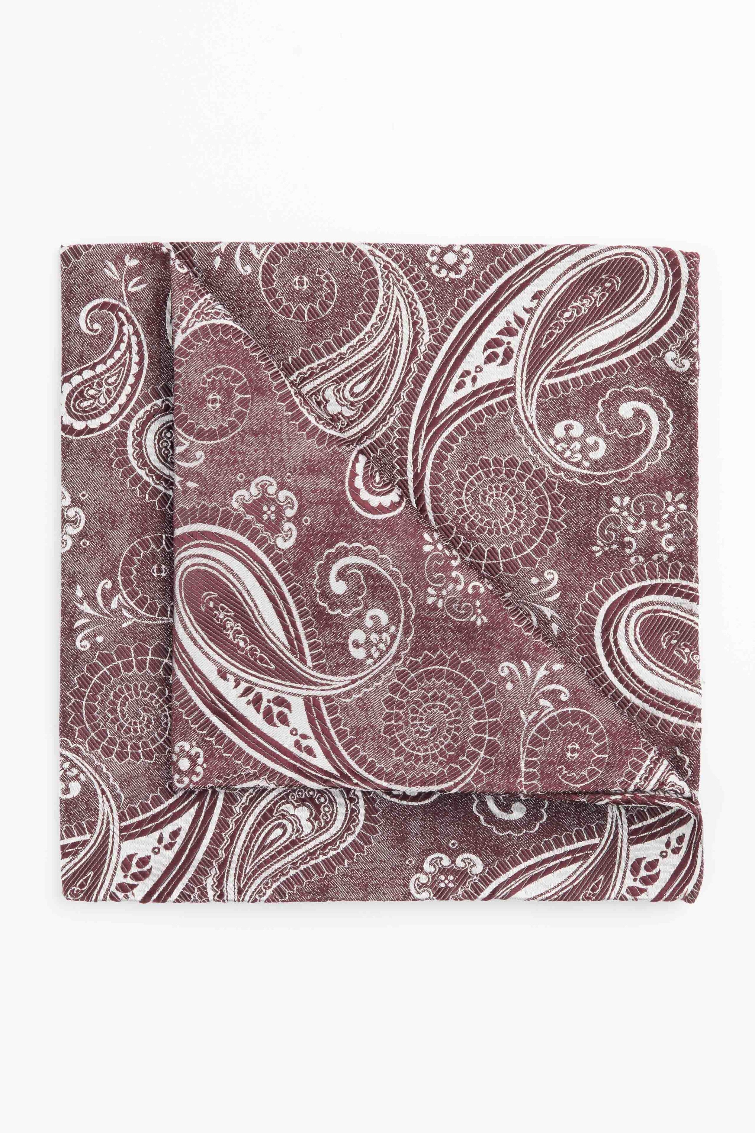 Paisley Clutch Bag aus Seide - Burgunderfarbenes Muster