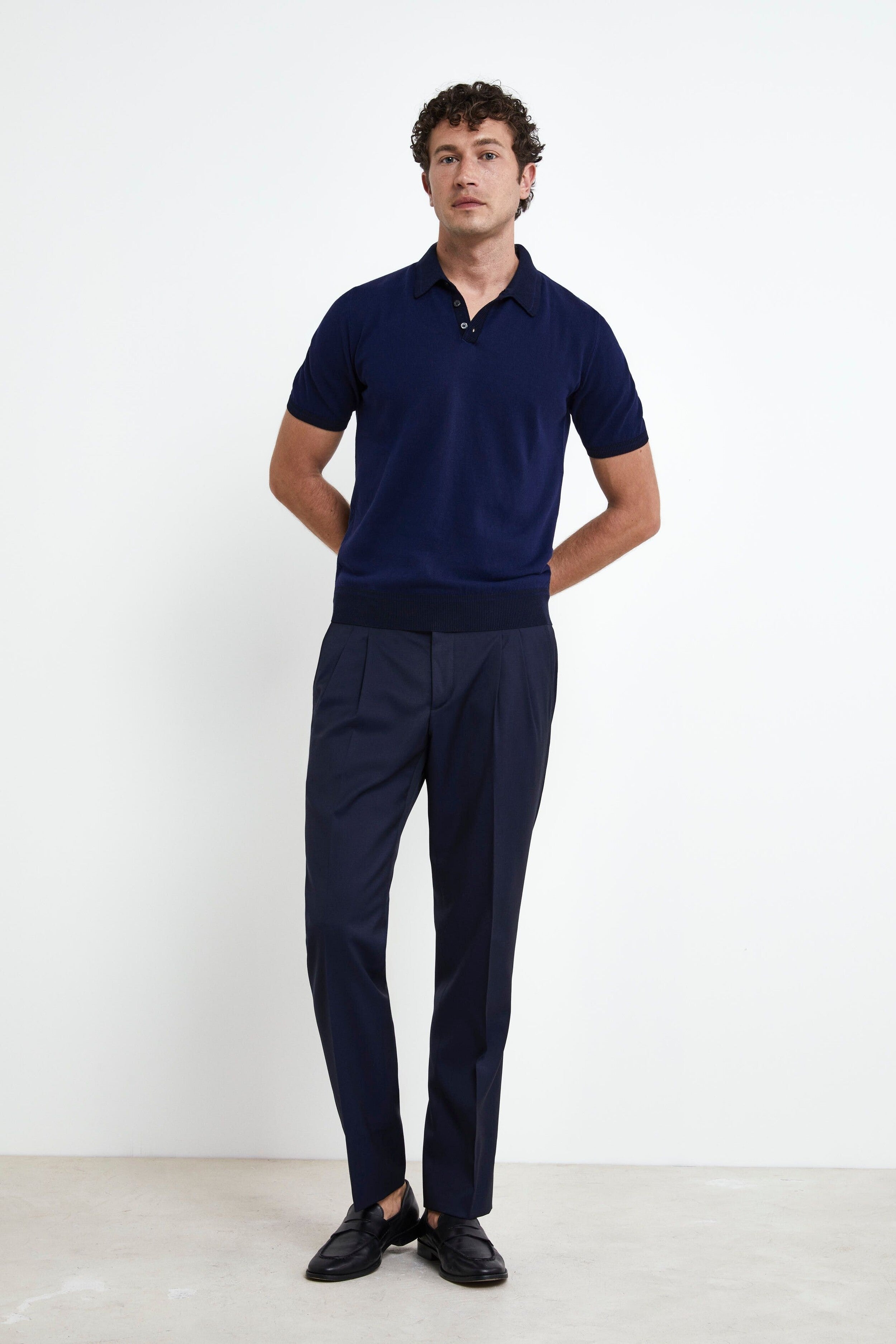 Elegant Trousers with darts - BLUE