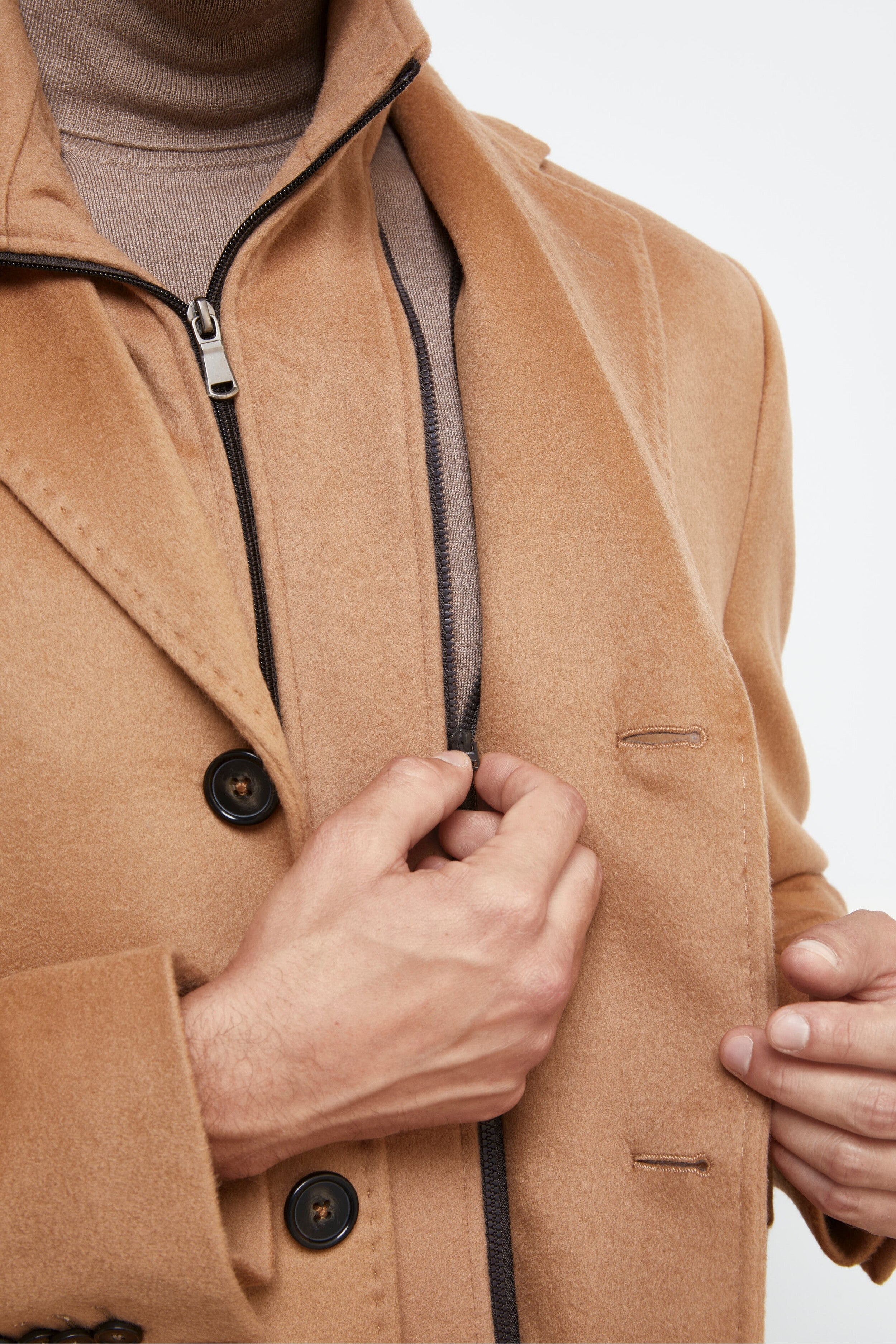 Short Coat in Wool and Cashmere - CAMMELLO